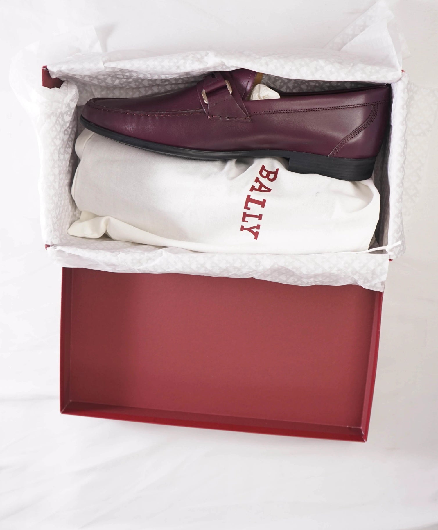 $650 BALLY - Leather Brownish/Purple Penny Loafers - 12 US (11UK)