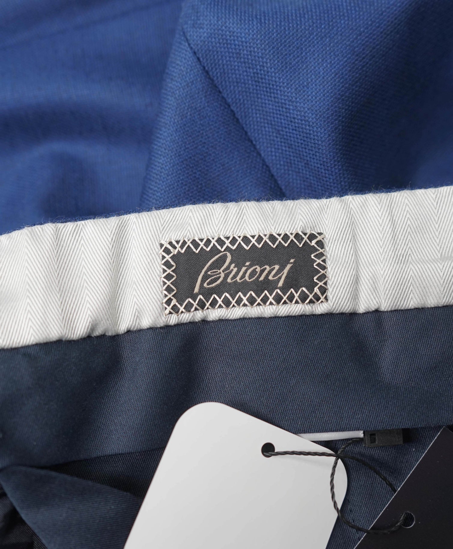 $1,095 BRIONI Solid Medium Blue Wool Pants 44W
