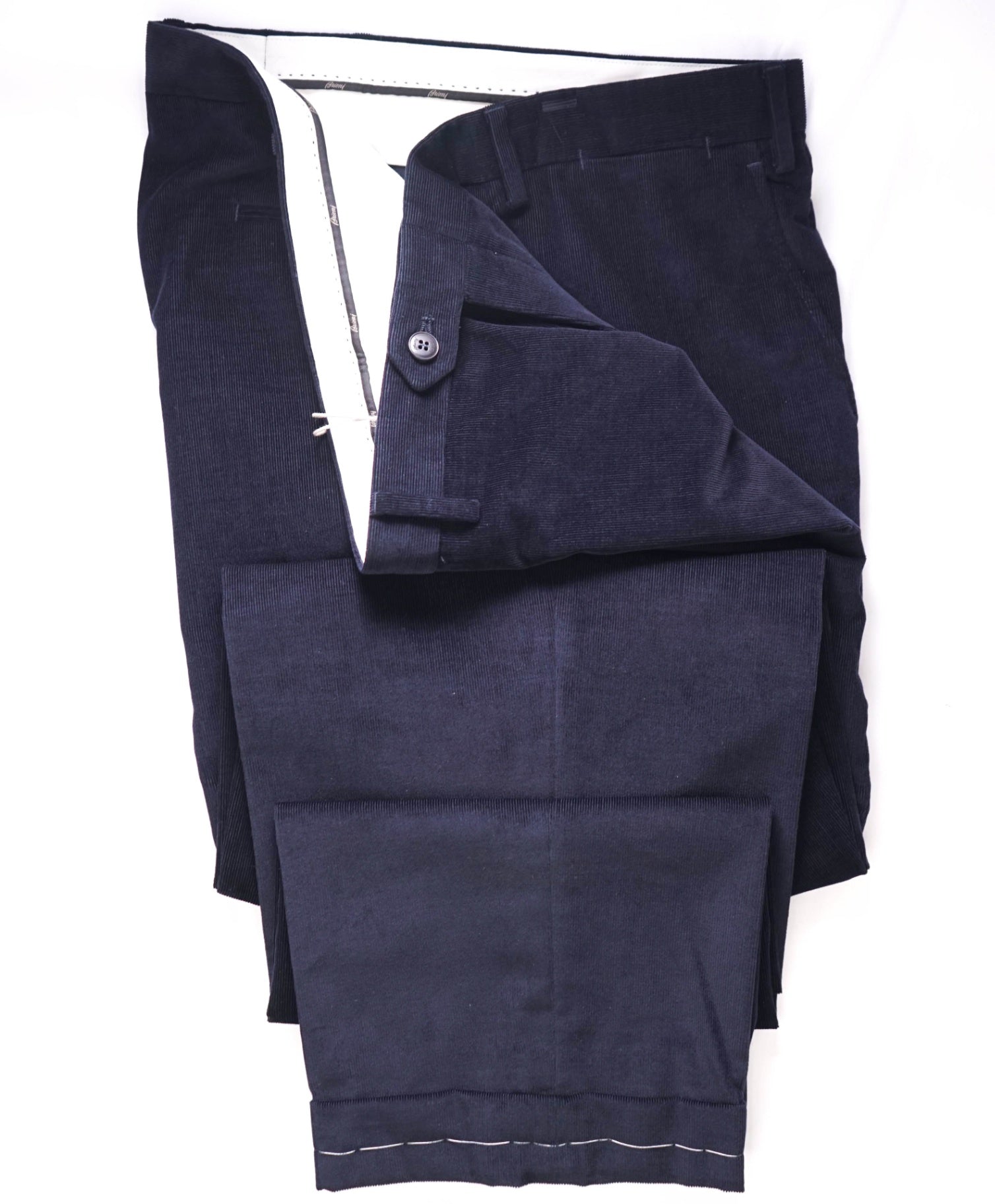 $1,095 BRIONI Navy Corduroy Cotton Pants 42W