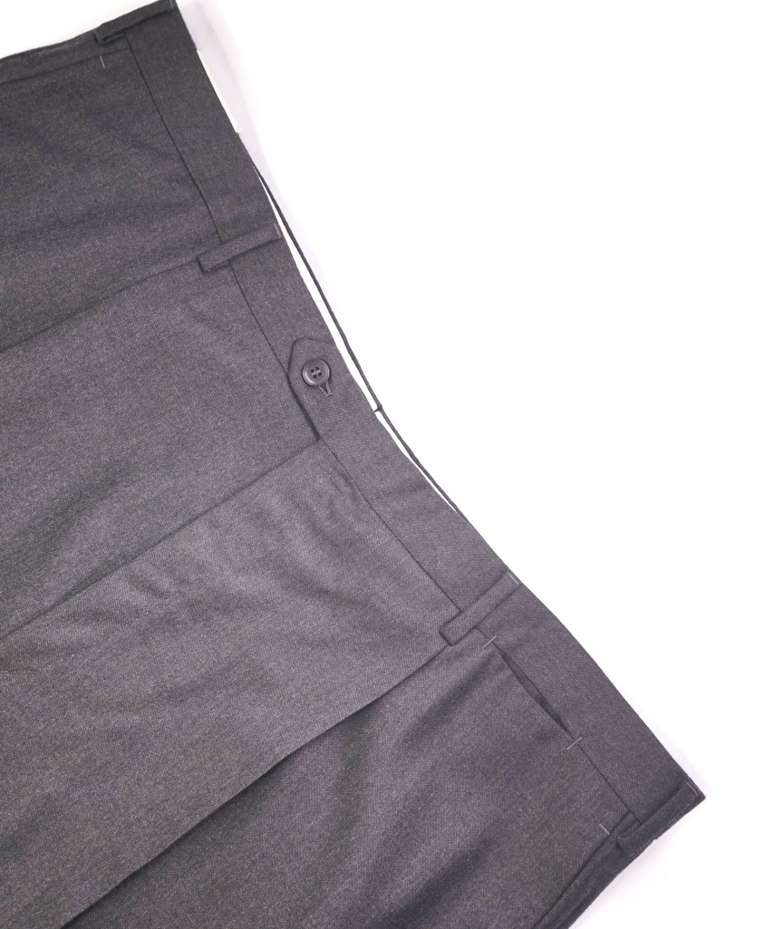 $1,095 Brioni Solid Dark Grey Wool Pants 42W