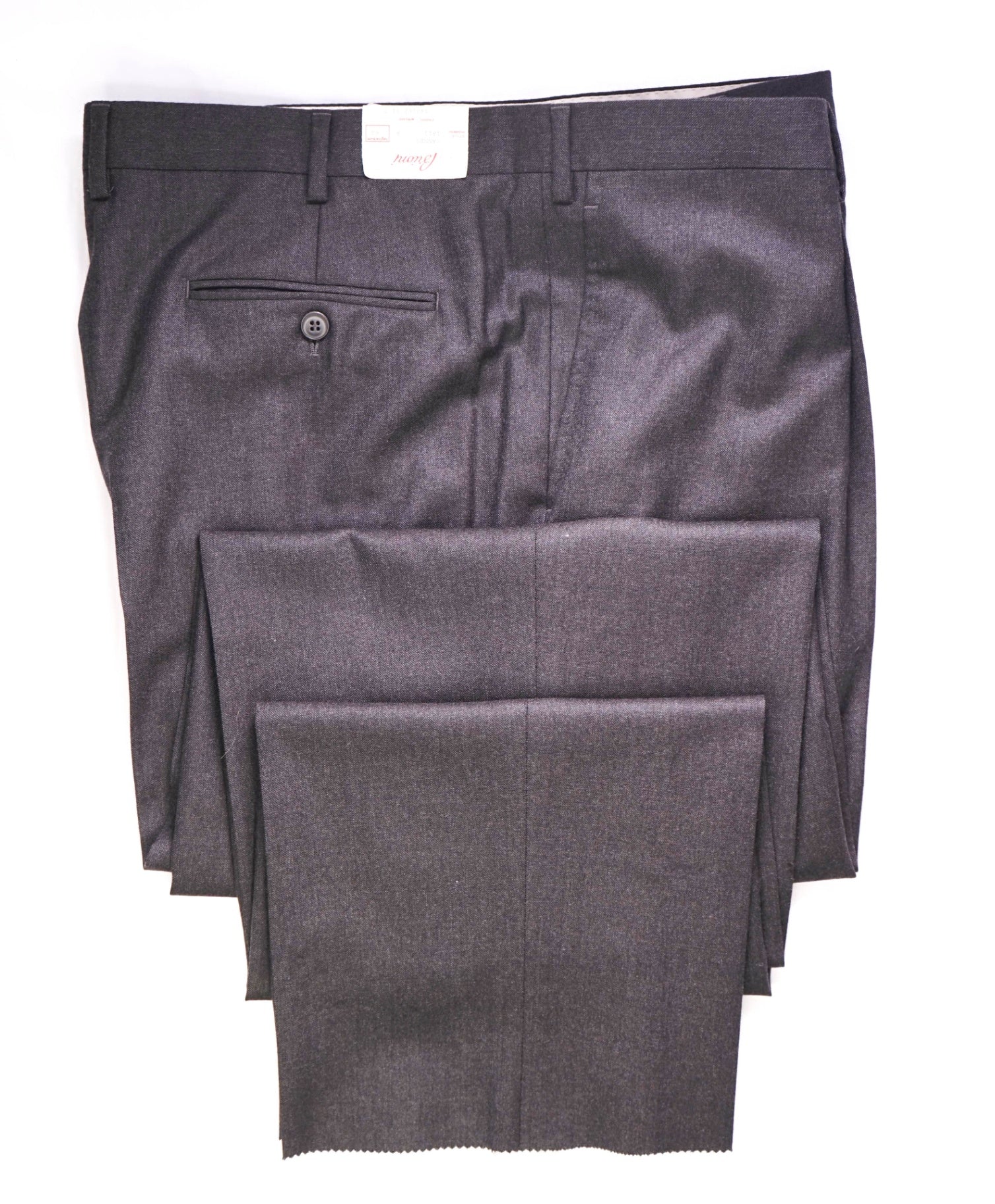 $1,095 Brioni Solid Dark Grey Wool Pants 42W