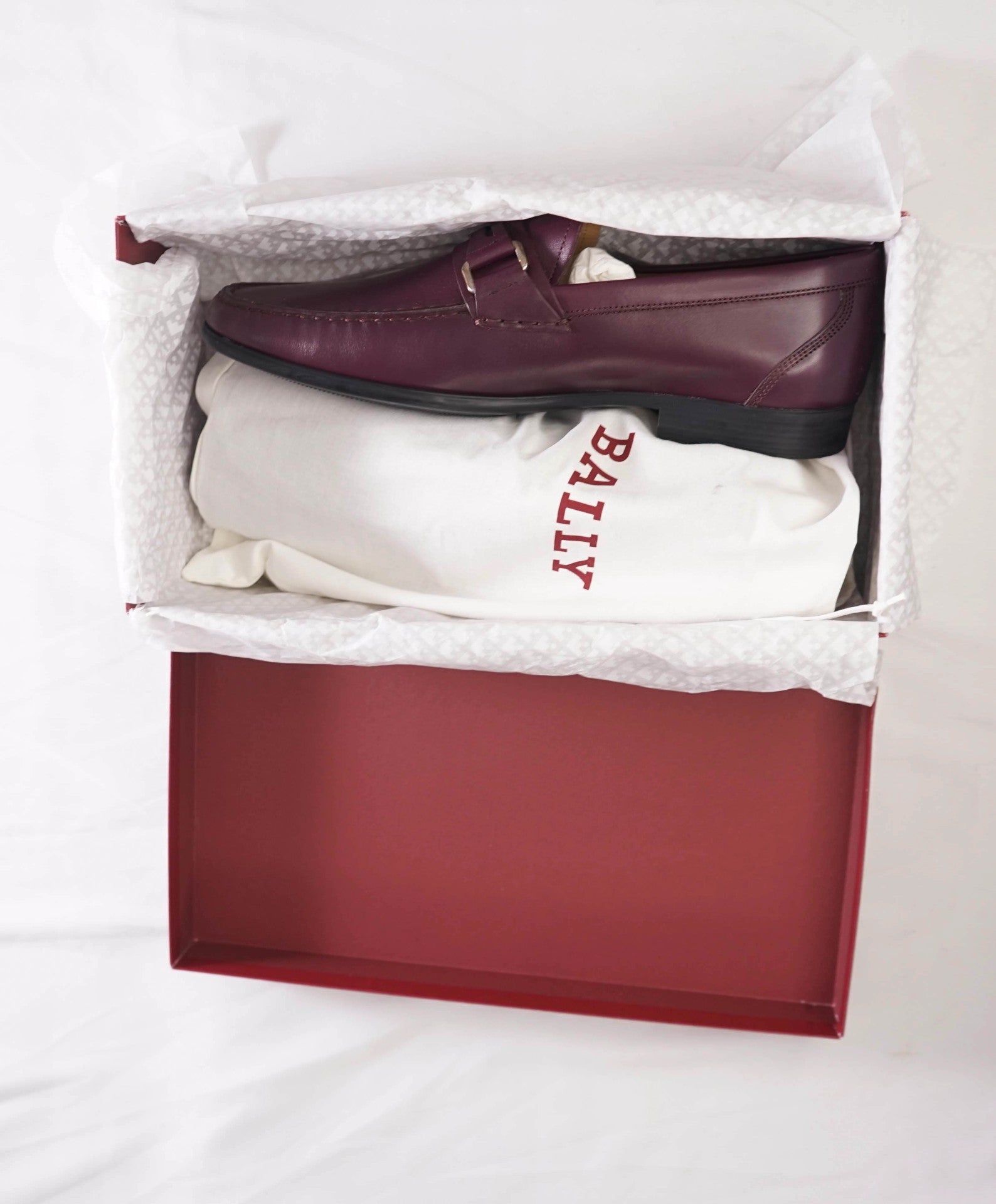 $650 BALLY - Leather Brownish/Purple Penny Loafers - 12 US (11UK)