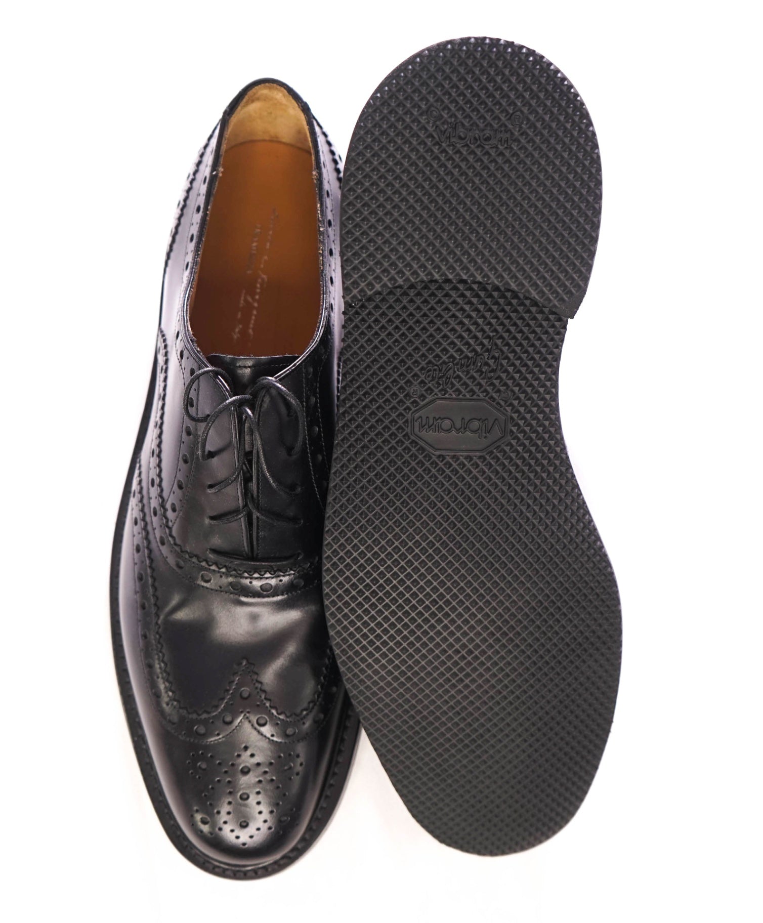 $1,250 SALVATORE FERRAGAMO - "TRAMEZZA" Black Oxfords - 12 D