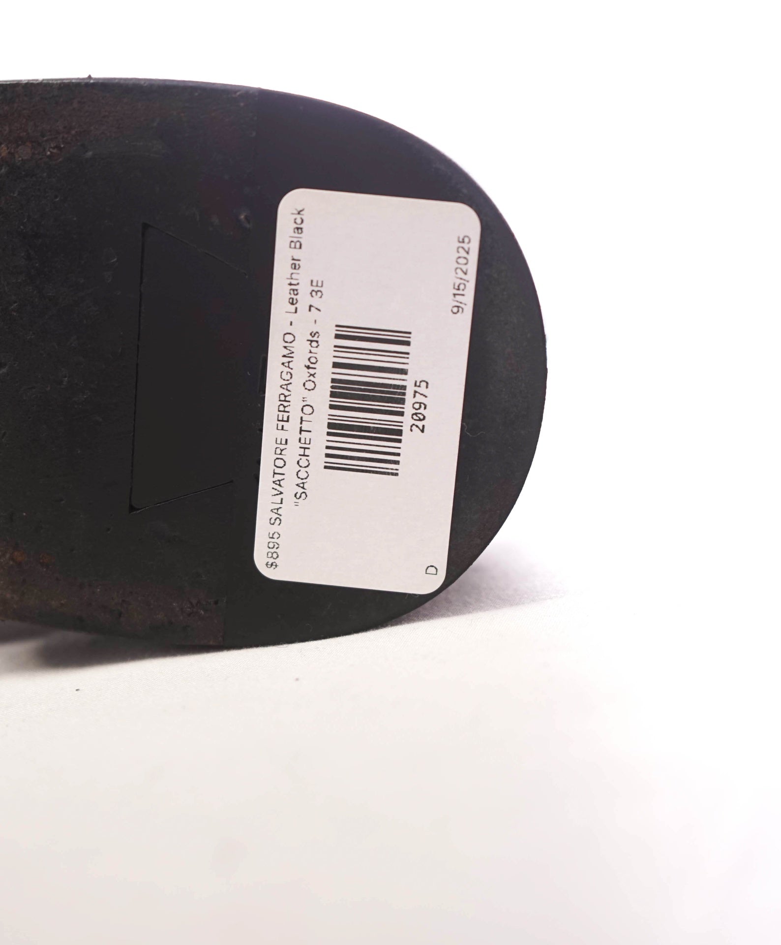$895 SALVATORE FERRAGAMO - Black "SACCHETTO" Oxfords - 7 3E