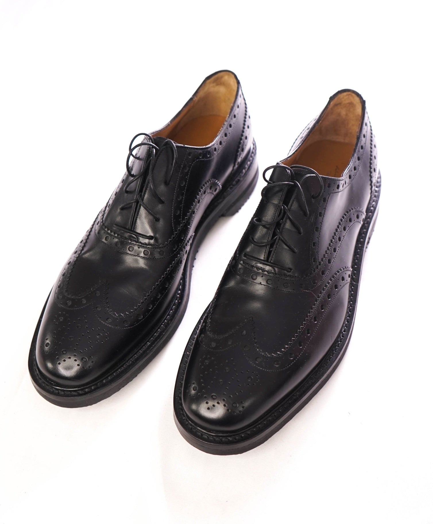 $1,250 SALVATORE FERRAGAMO - "TRAMEZZA" Black Oxfords - 12 D
