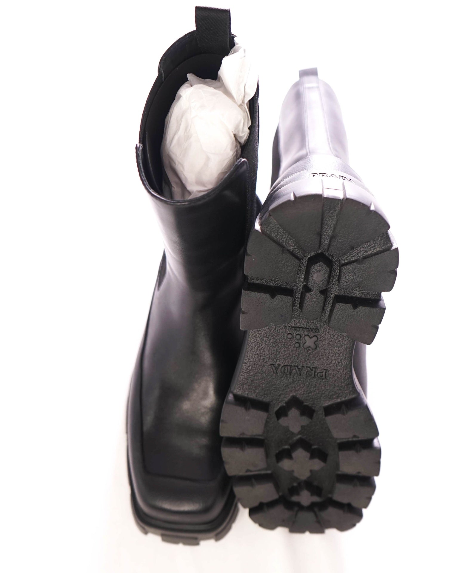 $1,650 PRADA - Leather Black "VITELLO" Boots - US 9 (8UK)