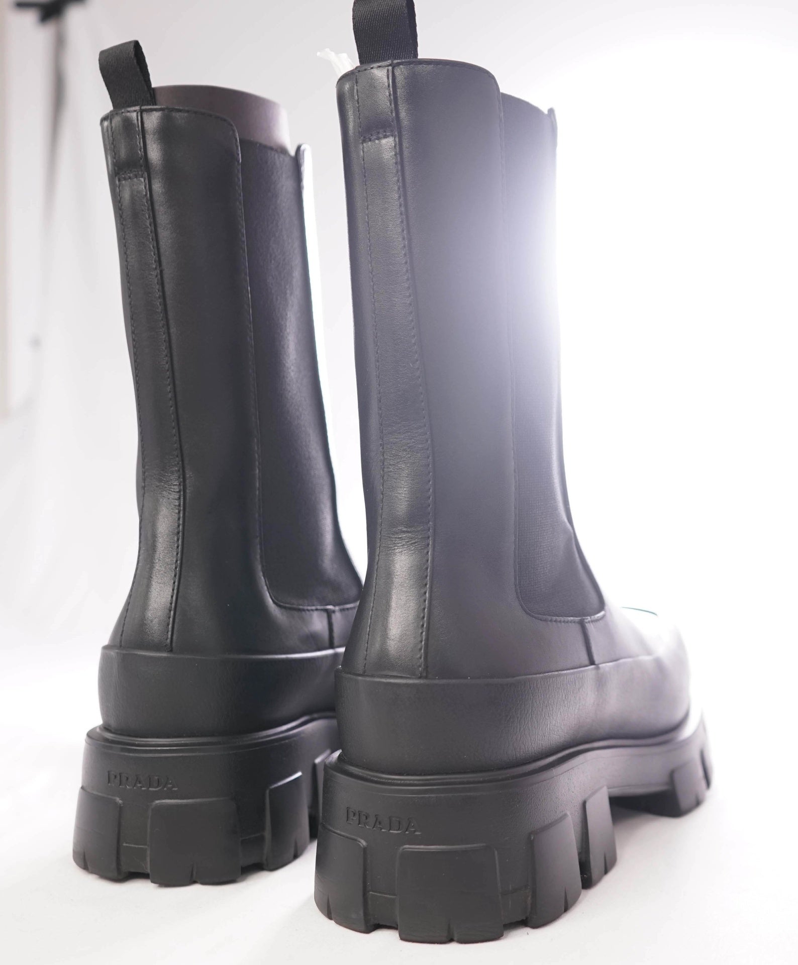 $1,650 PRADA - Leather Black "VITELLO" Boots - US 9 (8UK)