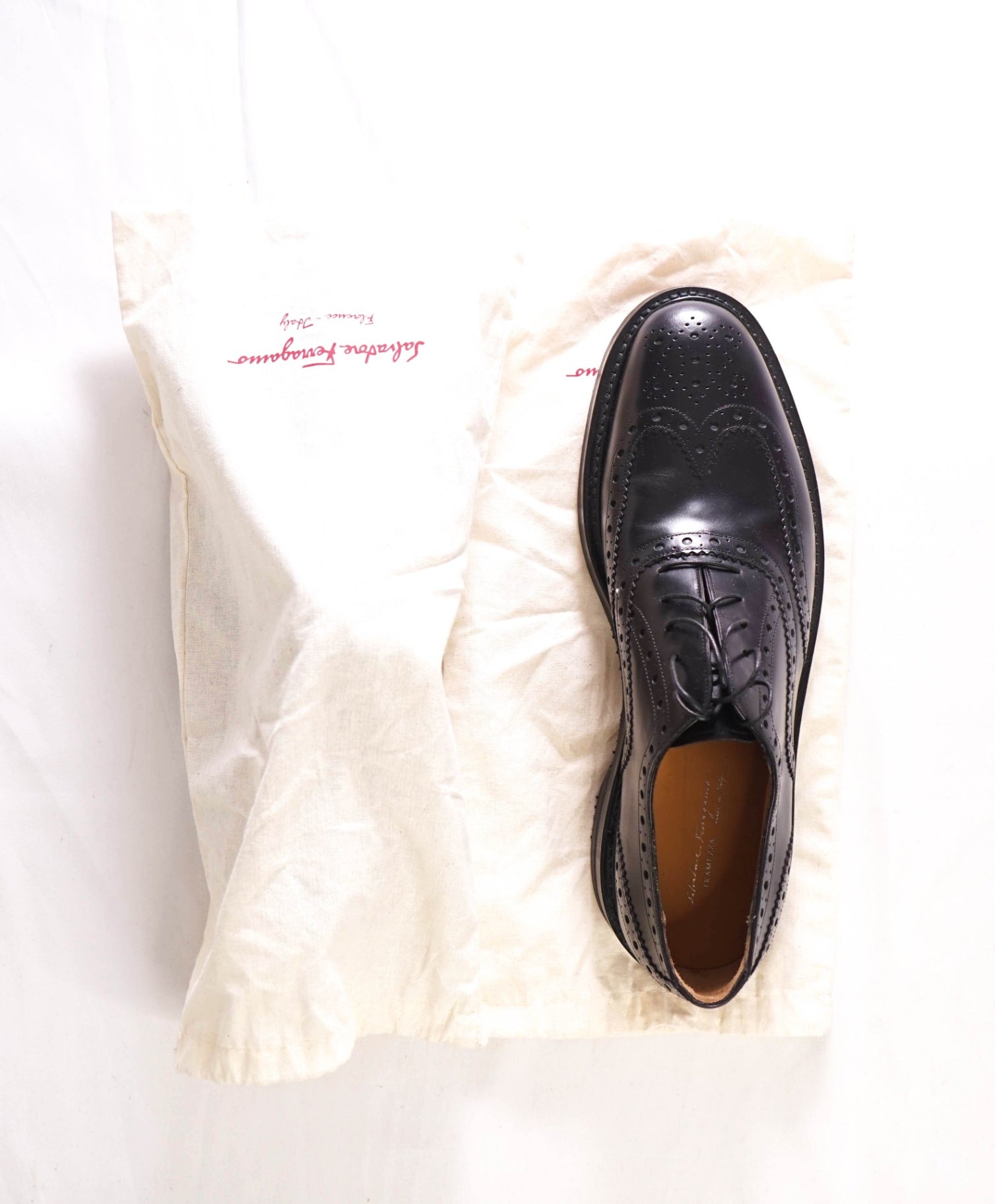 $1,250 SALVATORE FERRAGAMO - "TRAMEZZA" Black Oxfords - 12 D