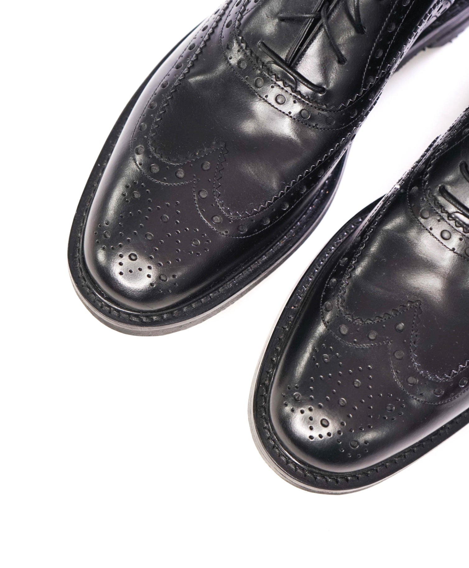 $1,250 SALVATORE FERRAGAMO - "TRAMEZZA" Black Oxfords - 12 D