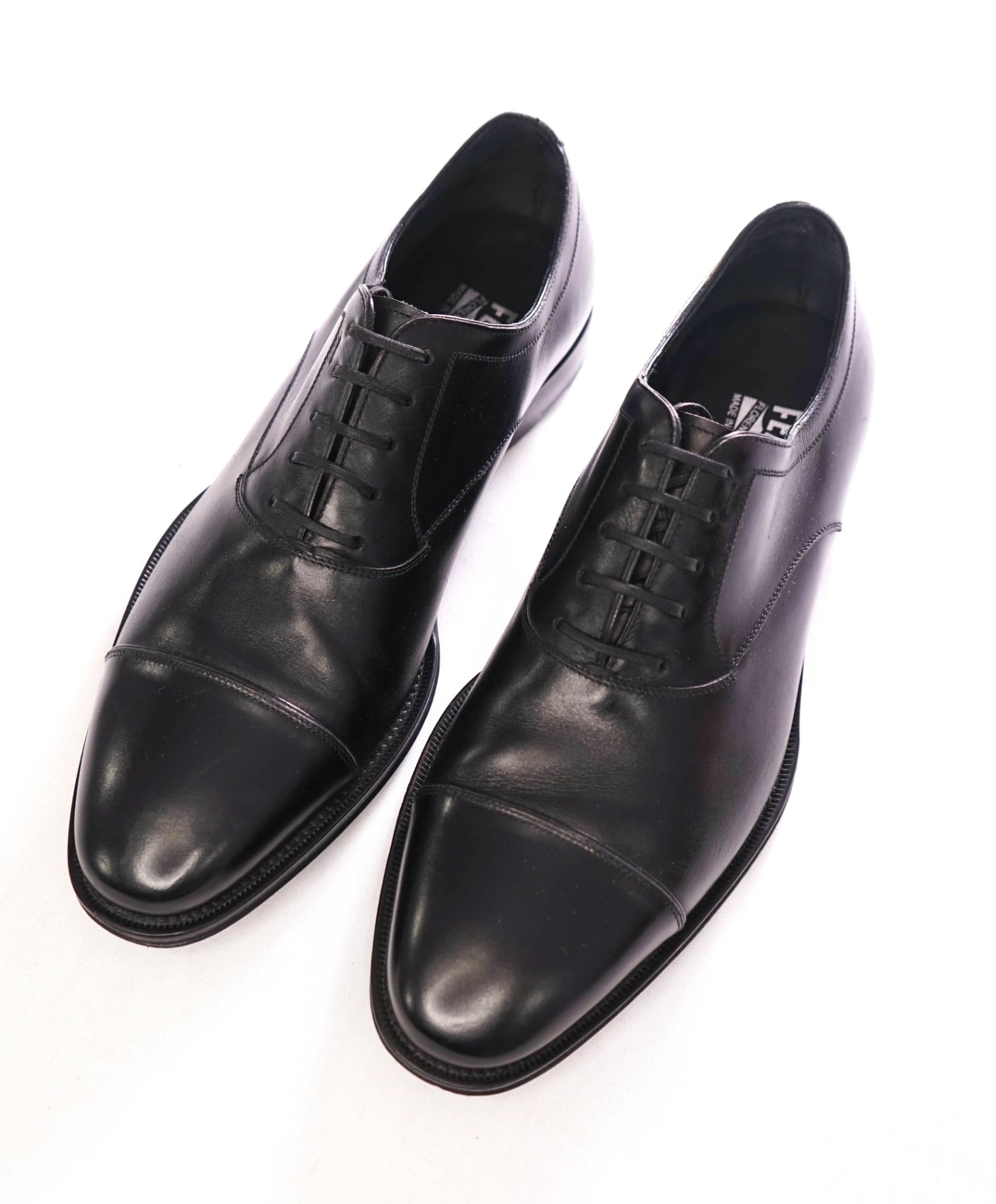 $895 SALVATORE FERRAGAMO - Black "SACCHETTO" Oxfords - 7 3E