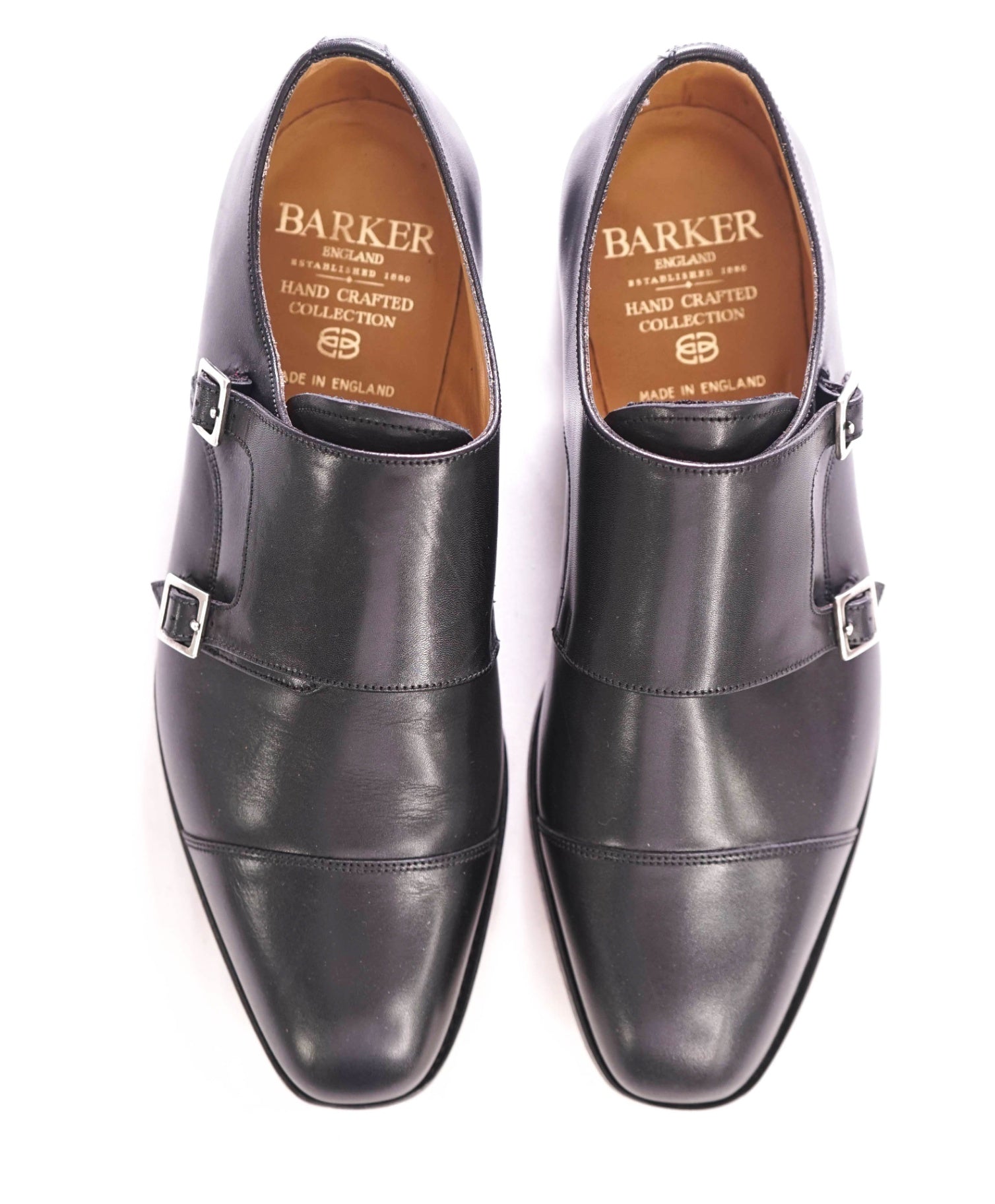 $425 BARKER - HAND CRAFTED In ENGLAND Black Monk Straps - US 11 (UK10)