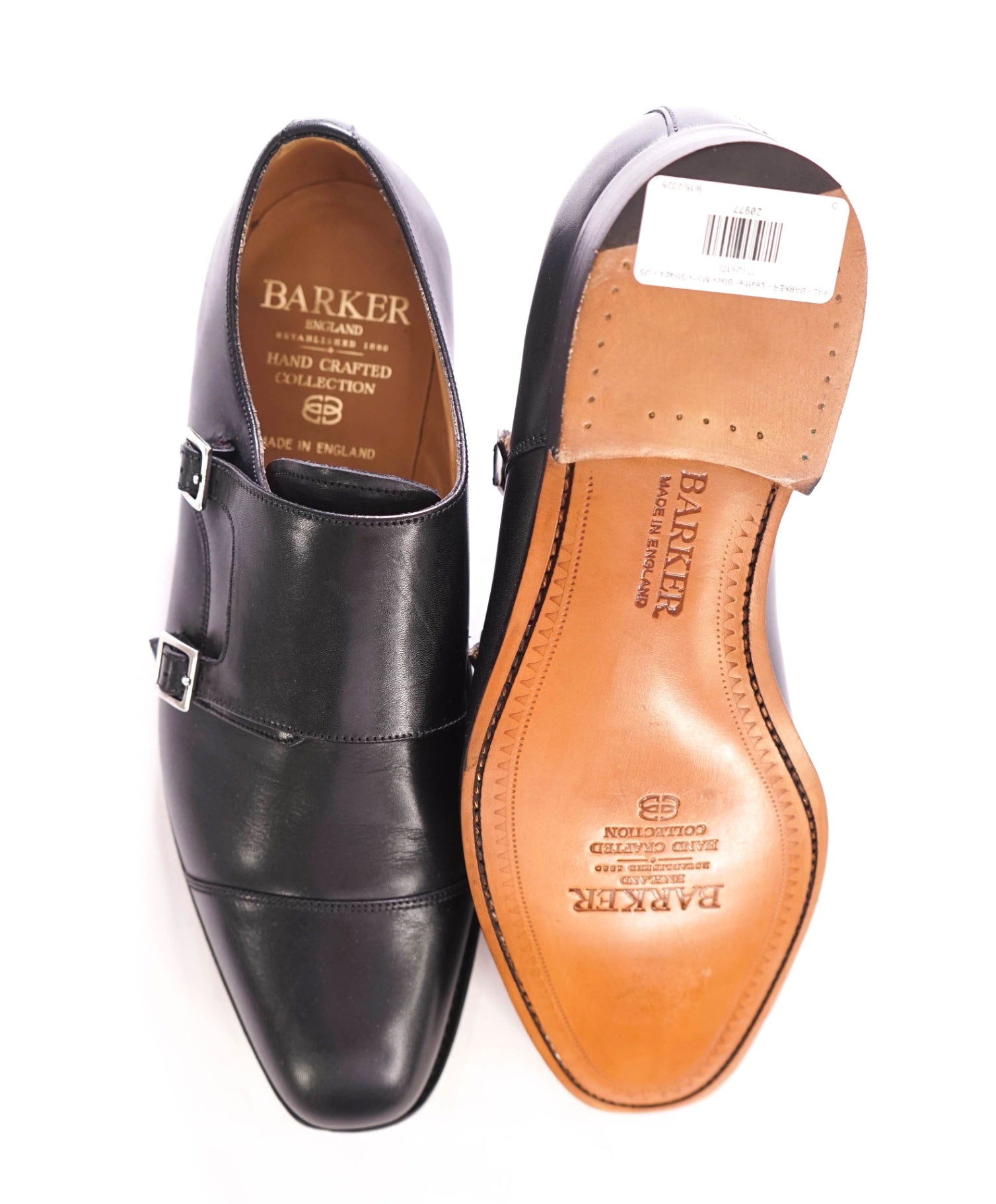 $425 BARKER - HAND CRAFTED In ENGLAND Black Monk Straps - US 11 (UK10)