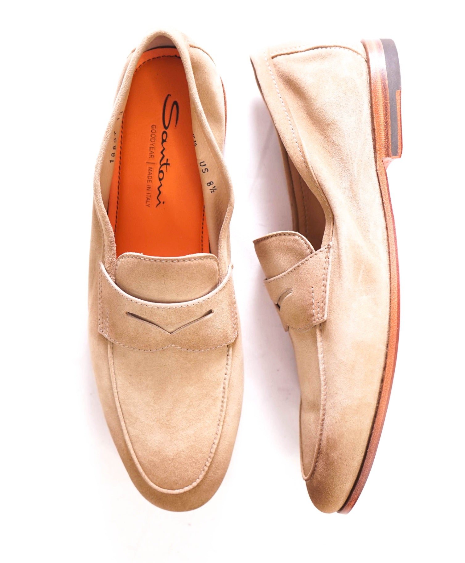$990 Santoni - Neutral (CARLOS) Suede Footwear - US 8.5 (7.5UK)