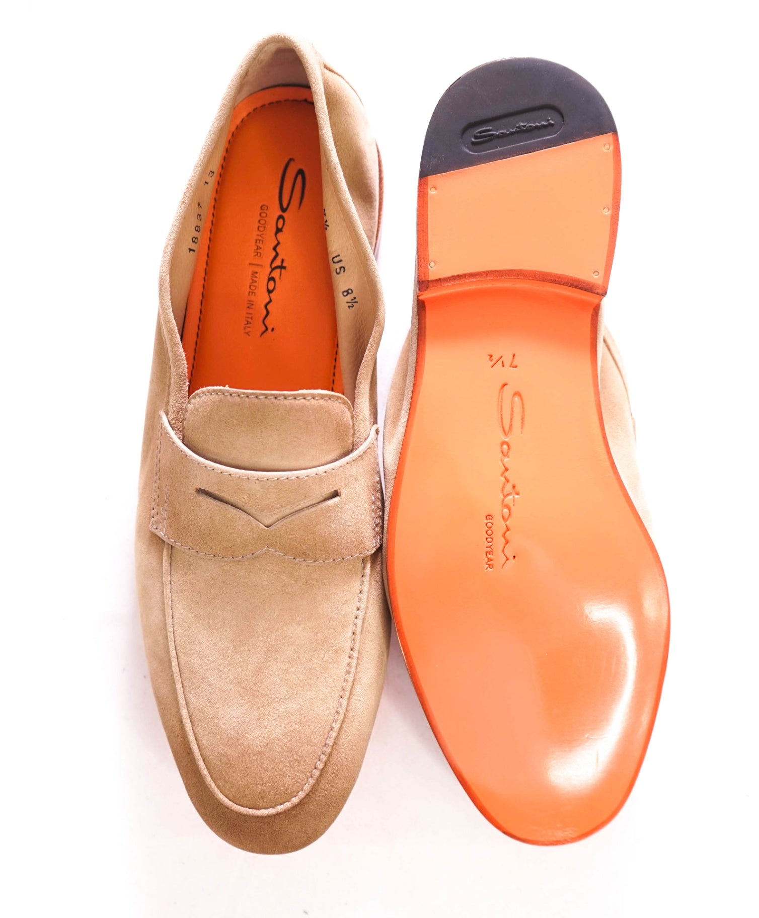 $990 Santoni - Neutral (CARLOS) Suede Footwear - US 8.5 (7.5UK)