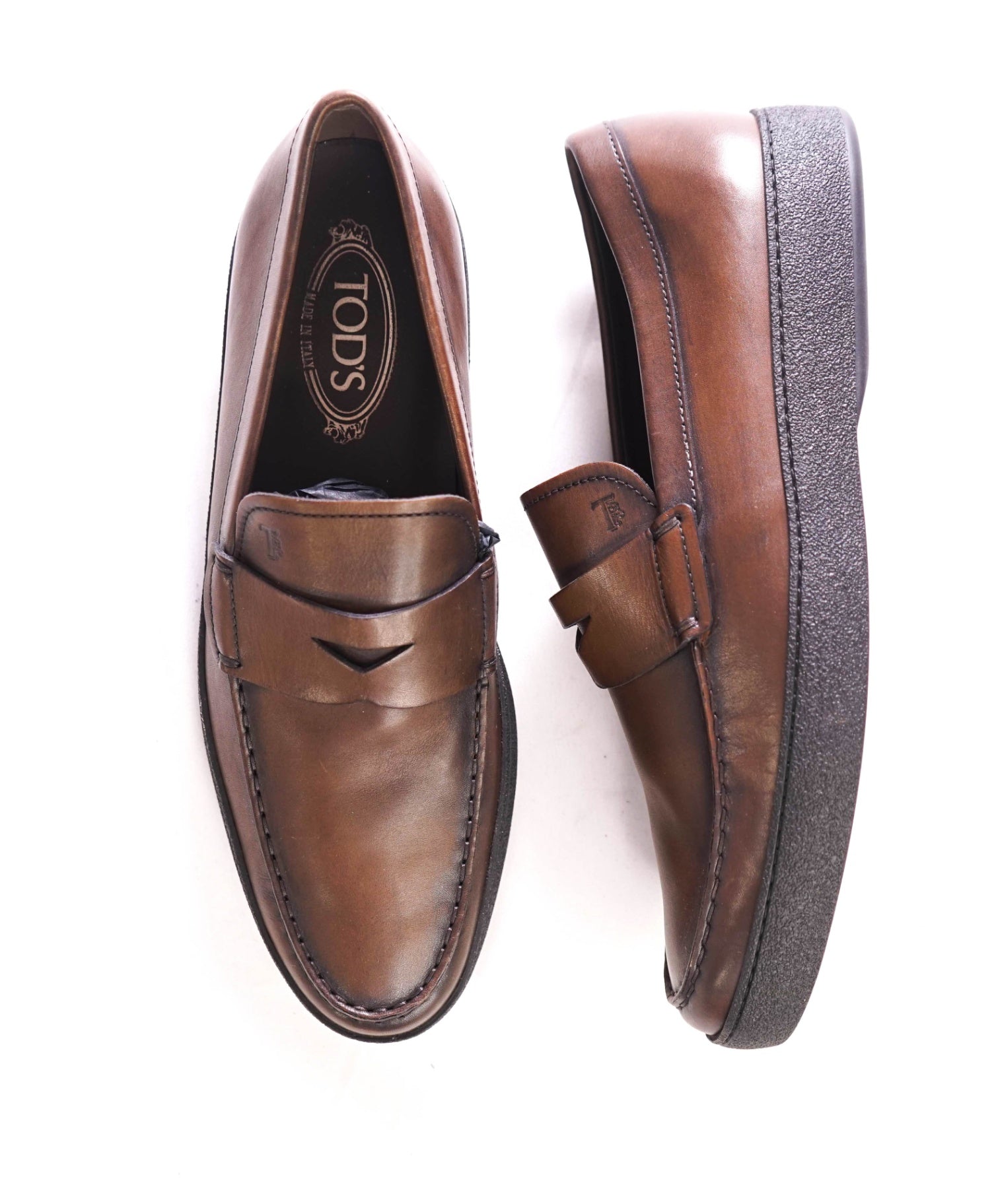 $800 TOD'S - Leather Brown Penny Loafers - US 9 (UK8)