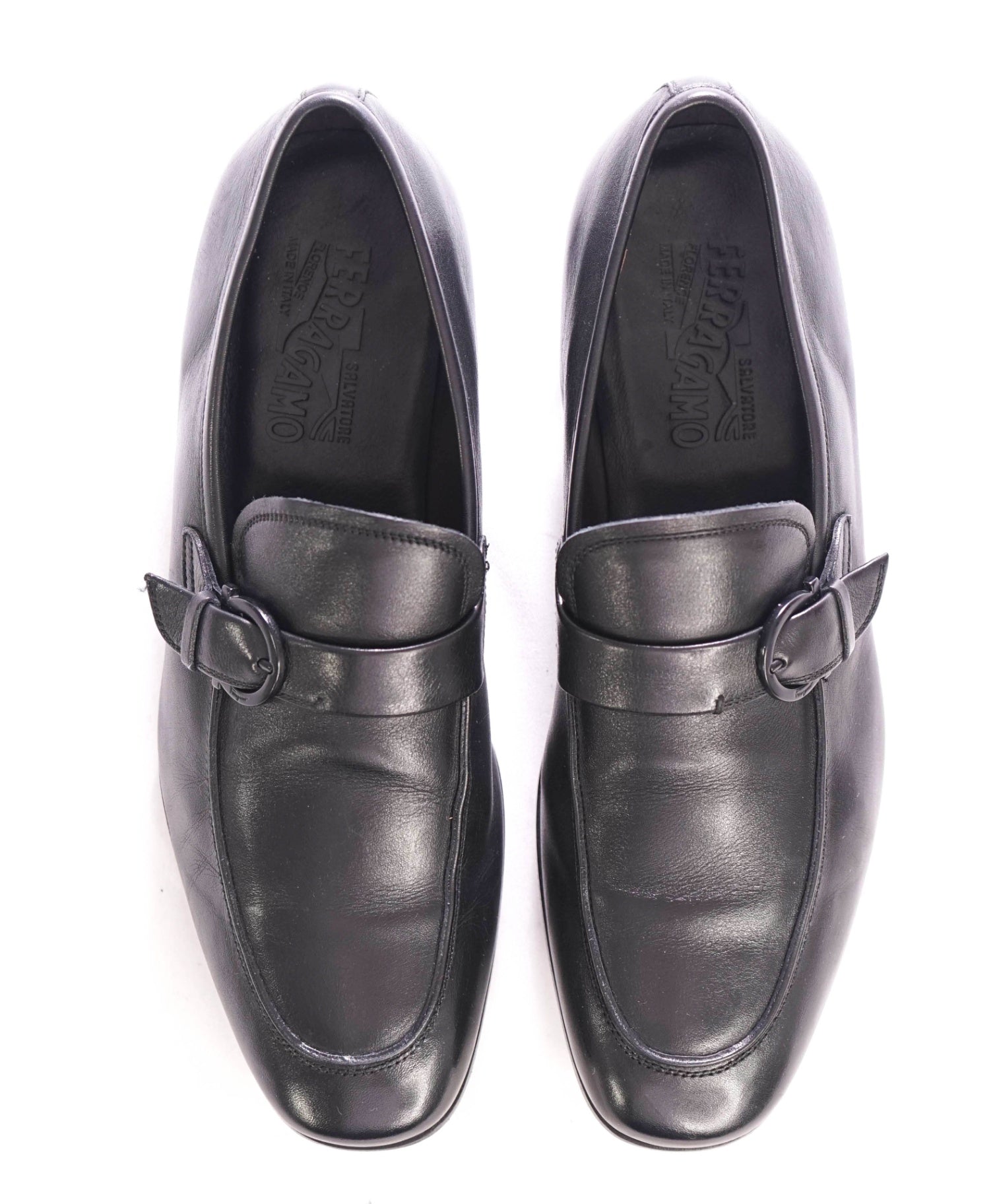 $950 SALVATORE FERRAGAMO - Leather Black Loafers - 9 EE