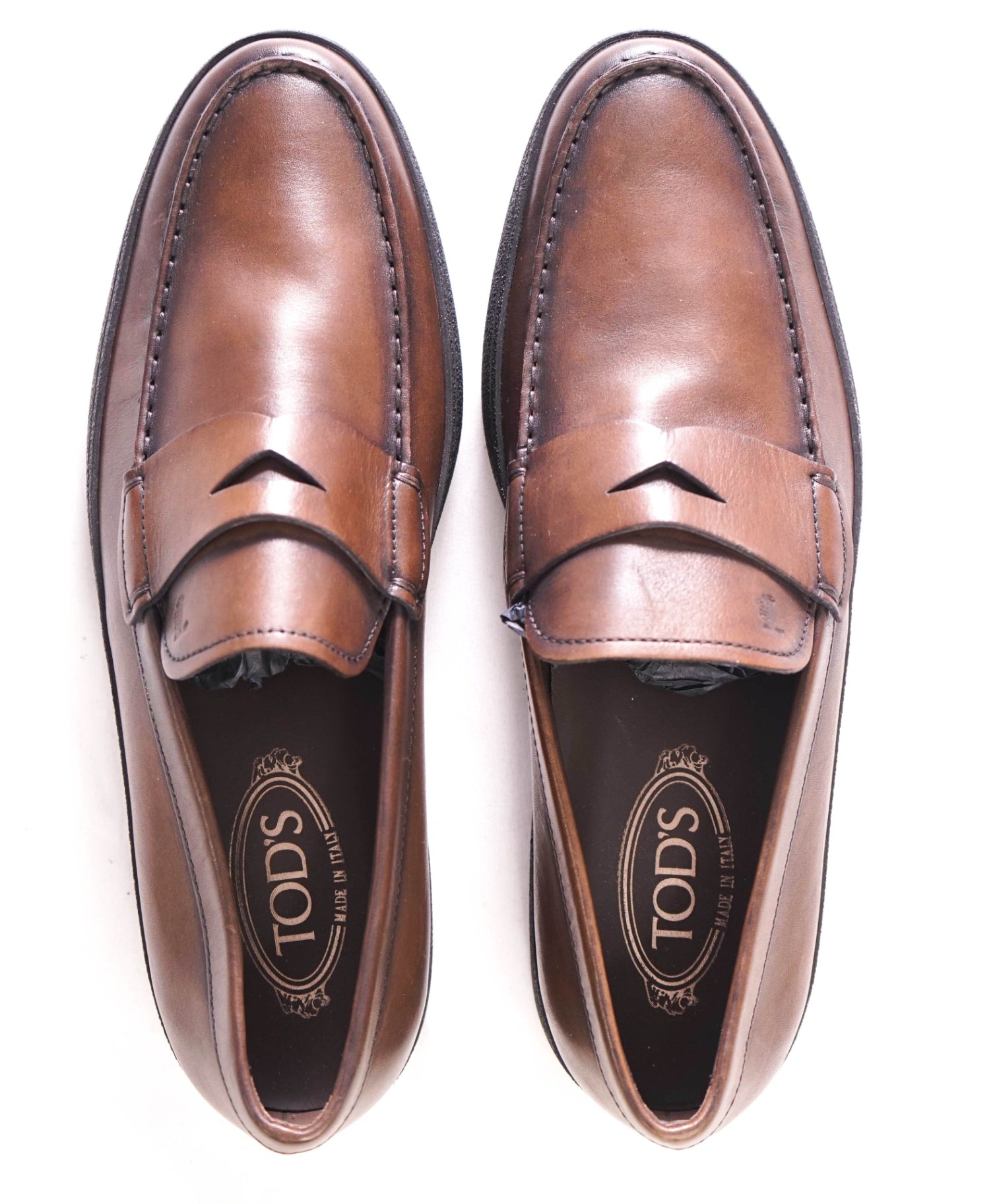 $800 TOD'S - Leather Brown Penny Loafers - US 9 (UK8)