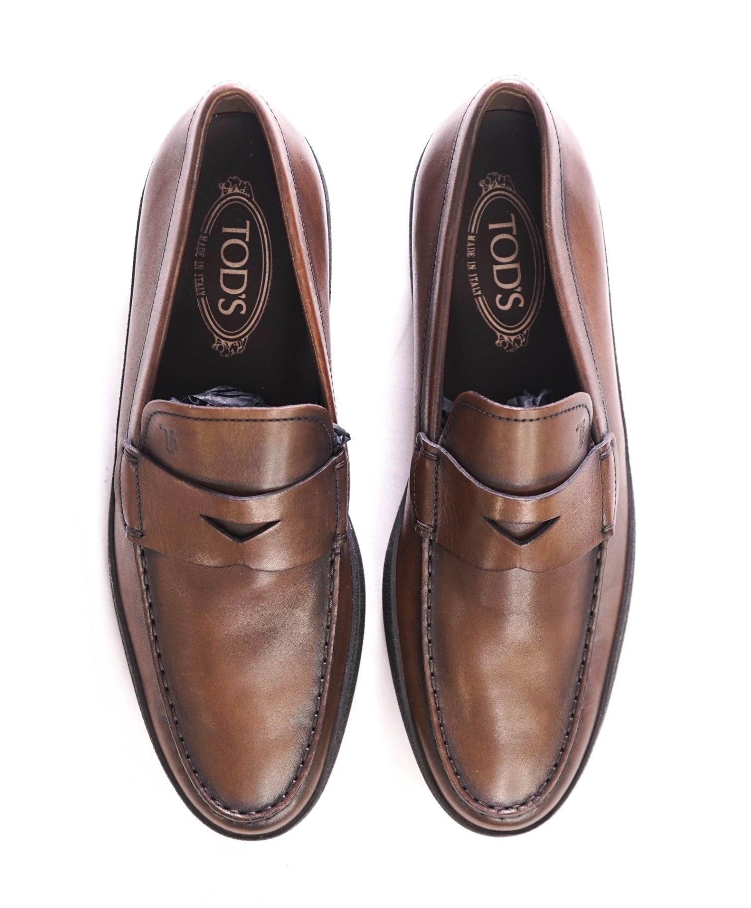 $800 TOD'S - Leather Brown Penny Loafers - US 9 (UK8)