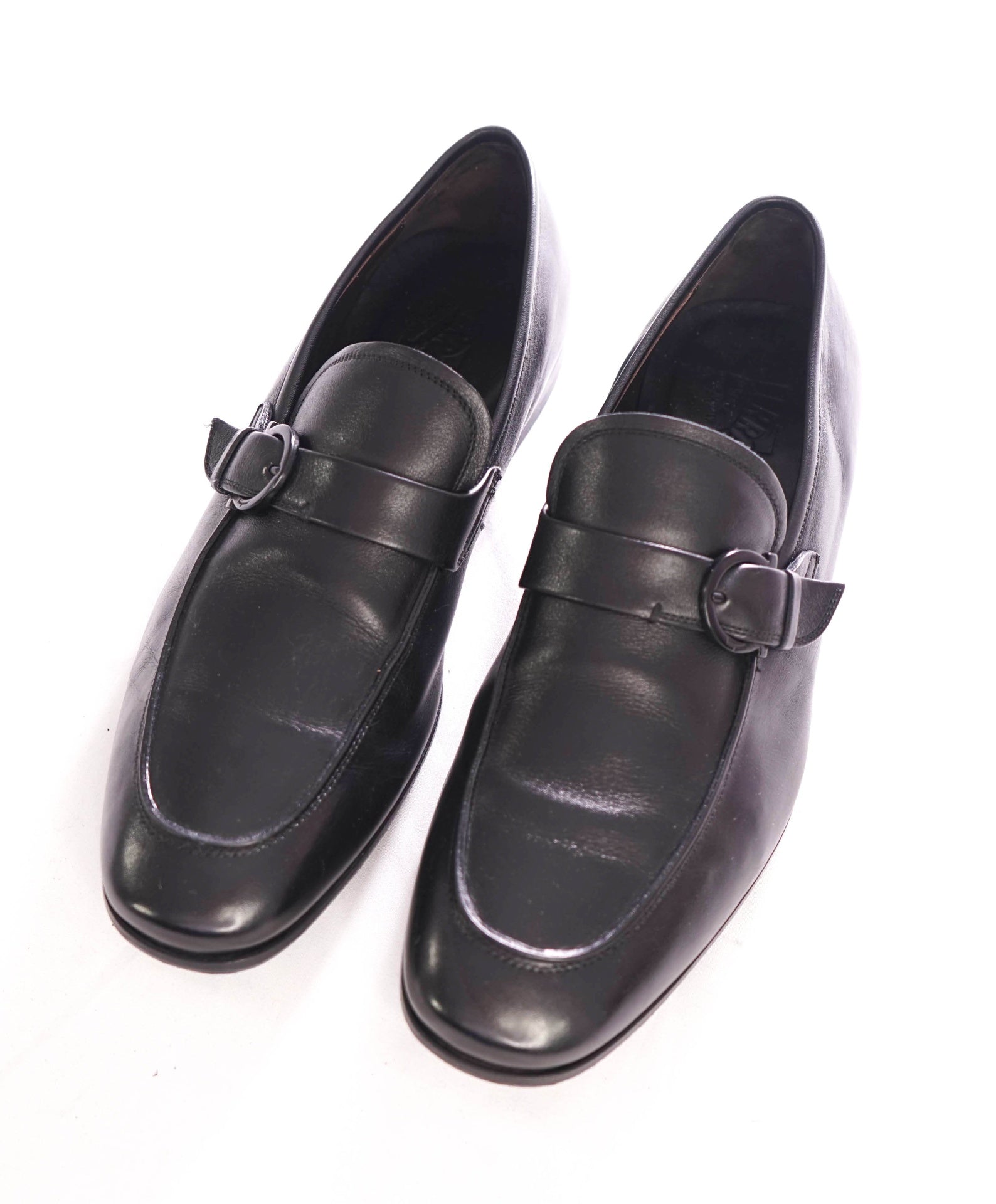 $950 SALVATORE FERRAGAMO - Leather Black Loafers - 9 EE