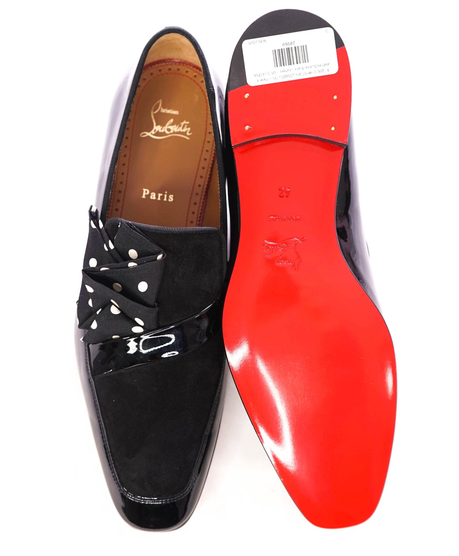 $1,200 CHRISTIAN LOUBOUTIN - Leather/Suede Black Loafers - US 9 (42EU)
