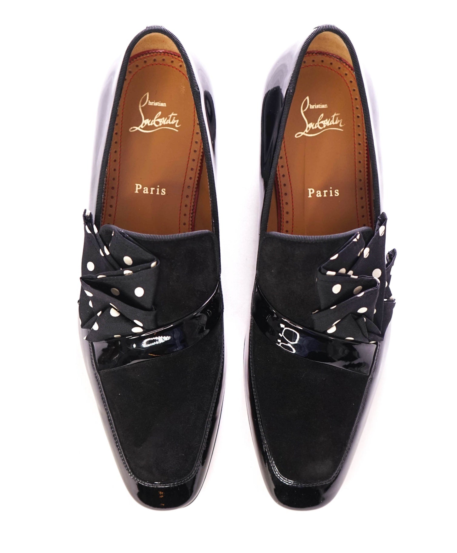 $1,200 CHRISTIAN LOUBOUTIN - Leather/Suede Black Loafers - US 9 (42EU)