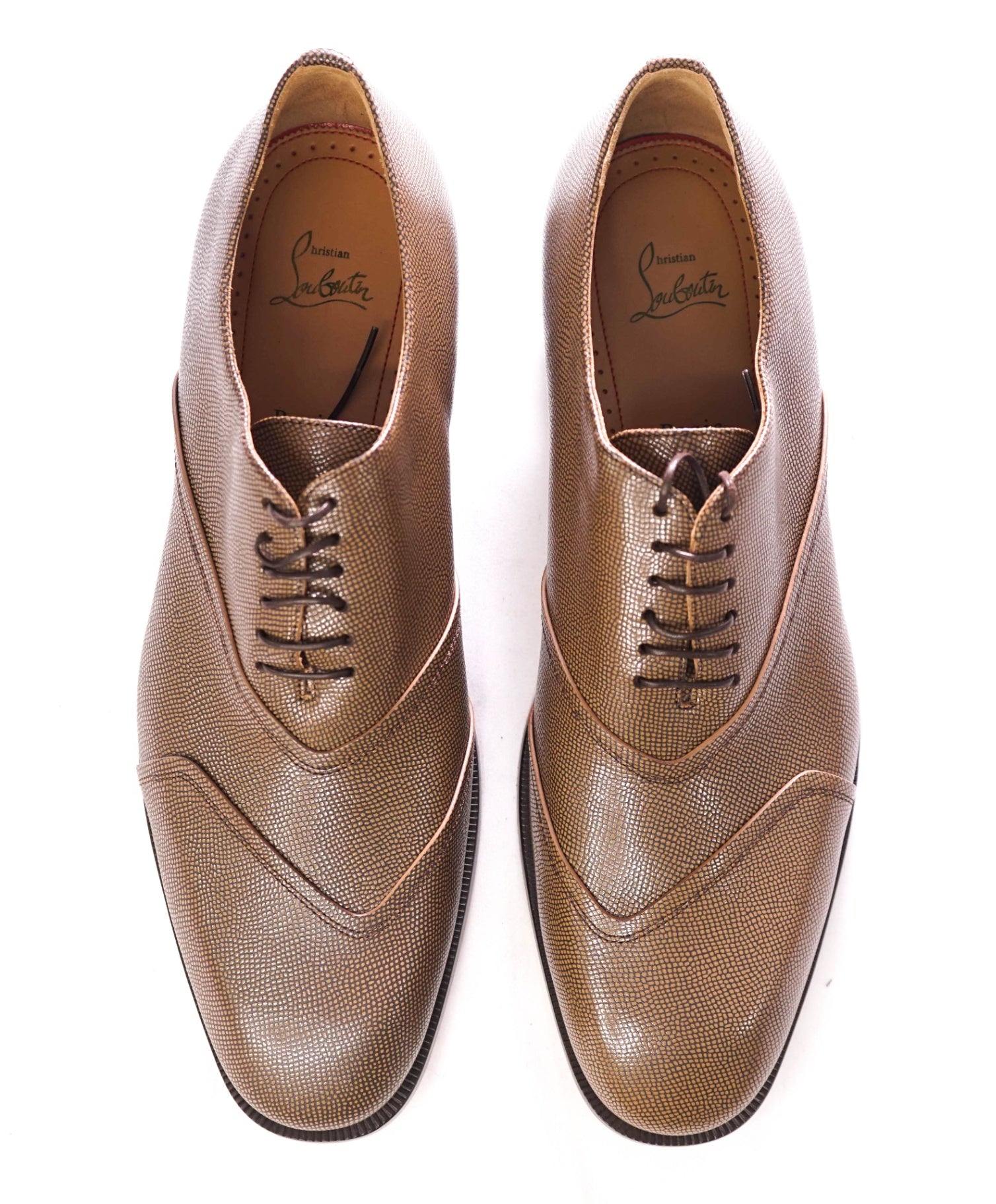 $1,145 CHRISTIAN LOUBOUTIN - BOABI Brown Oxfords - US 13 (46EU)