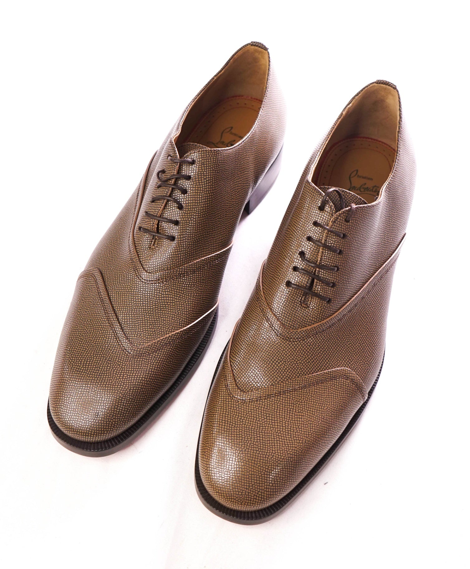 $1,145 CHRISTIAN LOUBOUTIN - BOABI Brown Oxfords - US 13 (46EU)