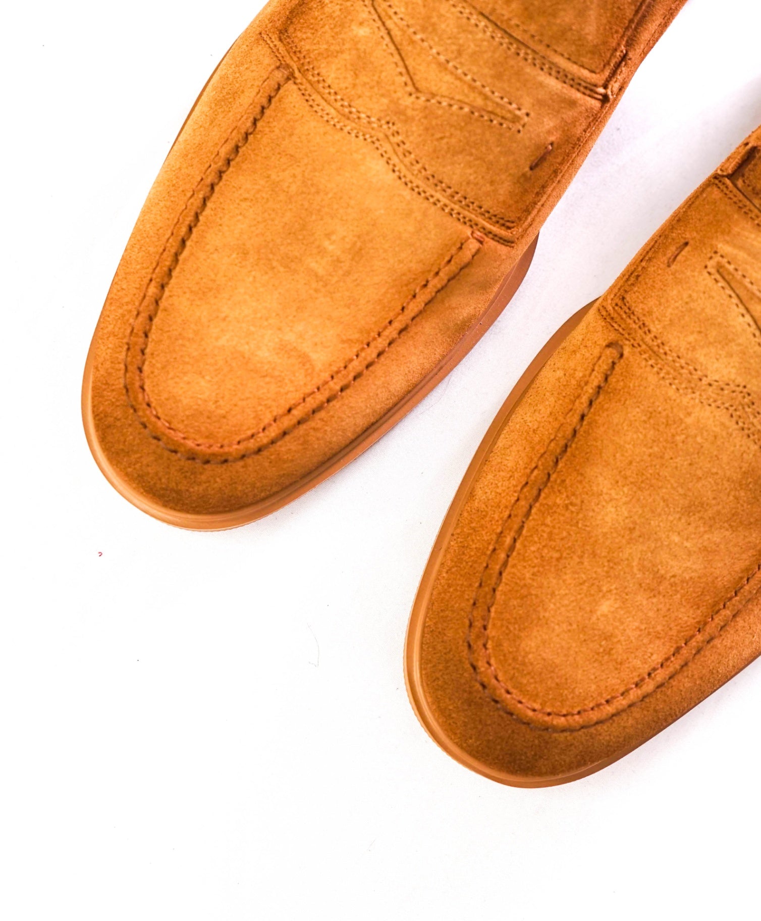 $750 SANTONI "Easy" Light Brown Sand Suede Loafers - US 11.5 (UK10.5)