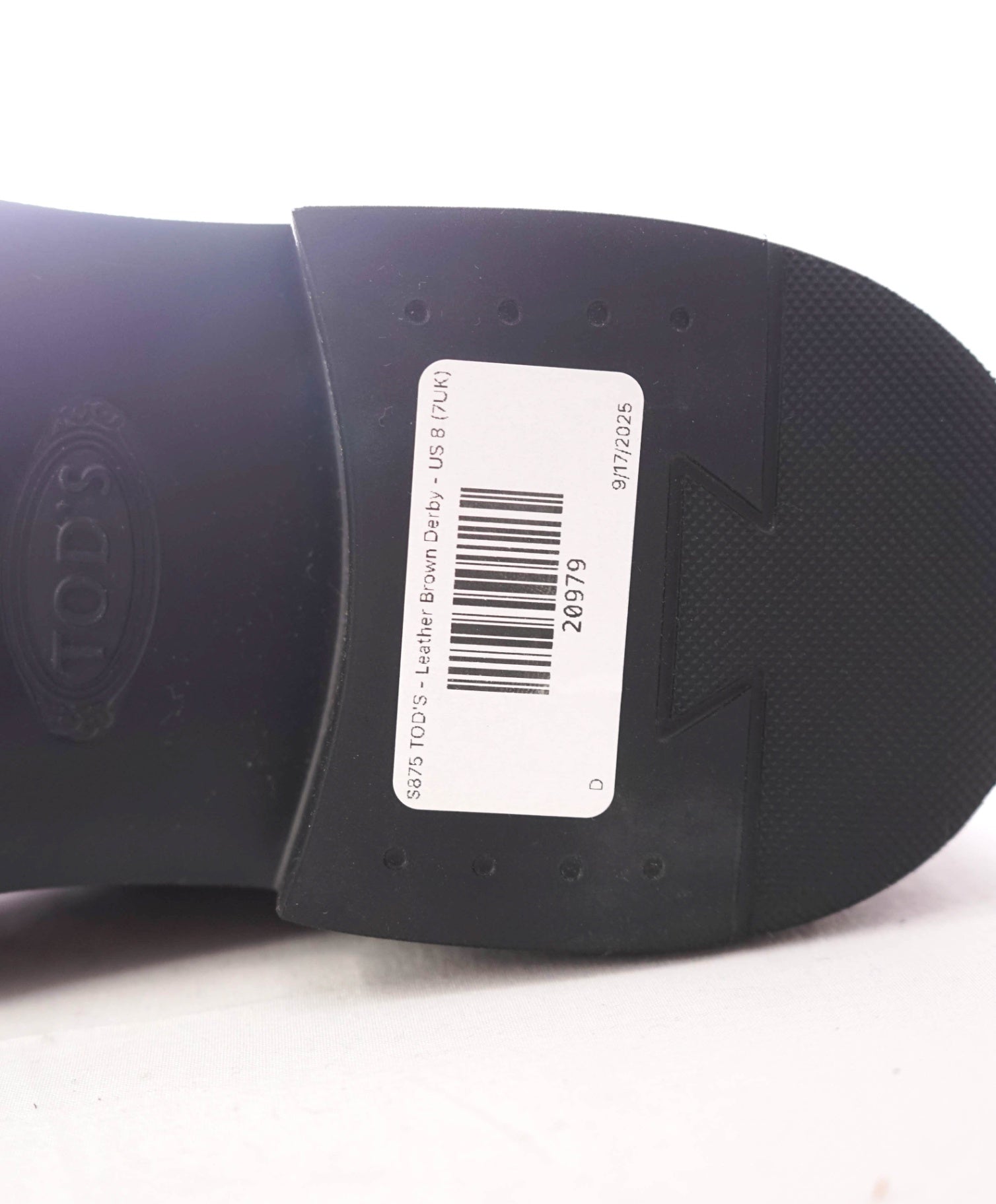 $875 TOD'S - Leather Brown LOGO Derby - US 8 (7UK)