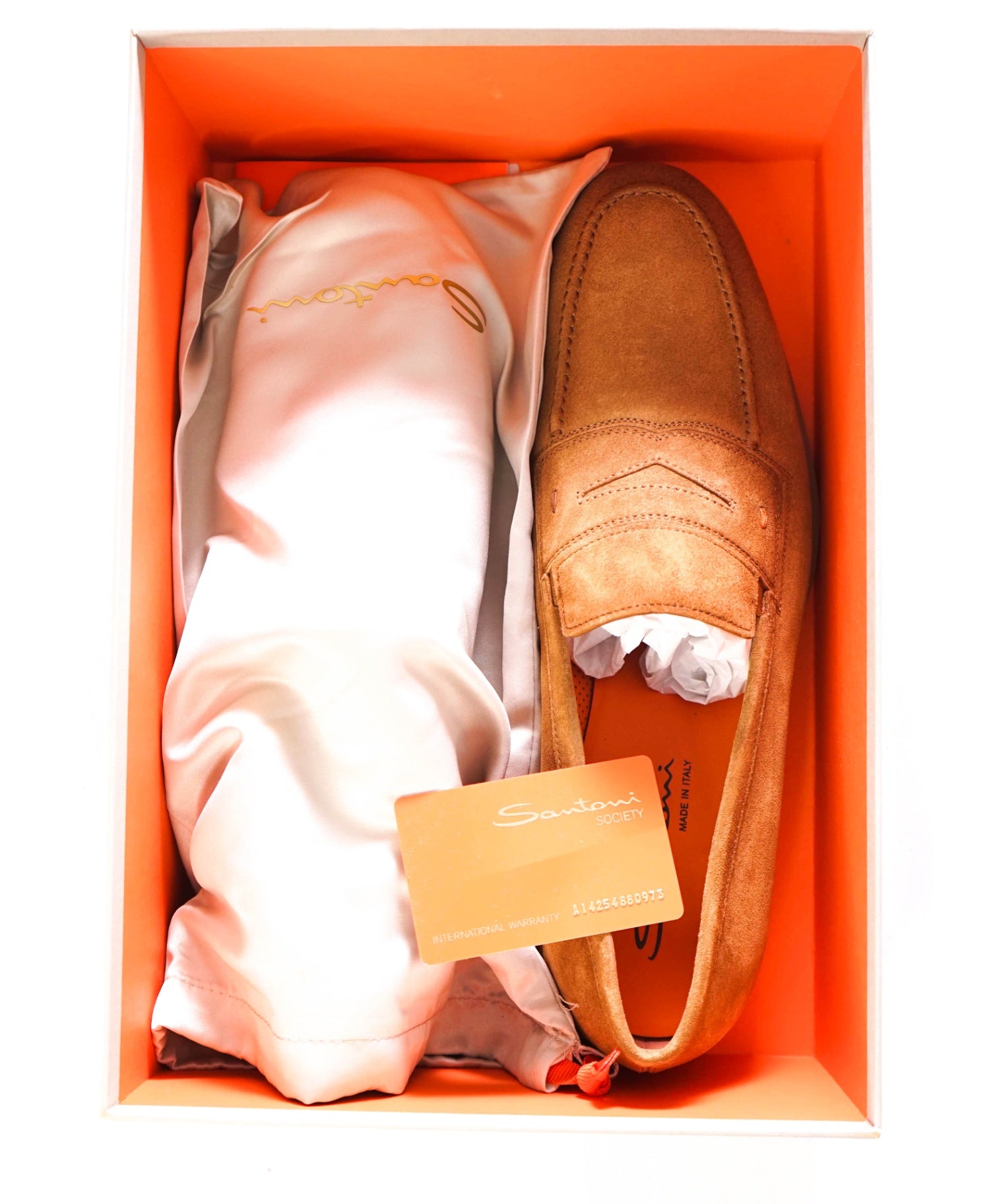 $750 SANTONI "Easy" Light Brown Sand Suede Loafers - US 11.5 (UK10.5)