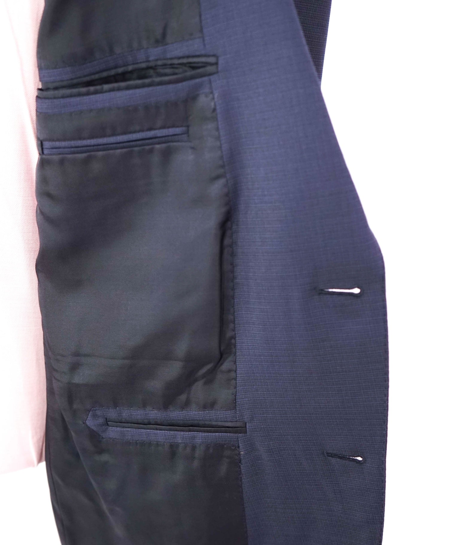 $3,995 ZEGNA - "TROFEO" Wool Blue Micro Check Suit - 46R