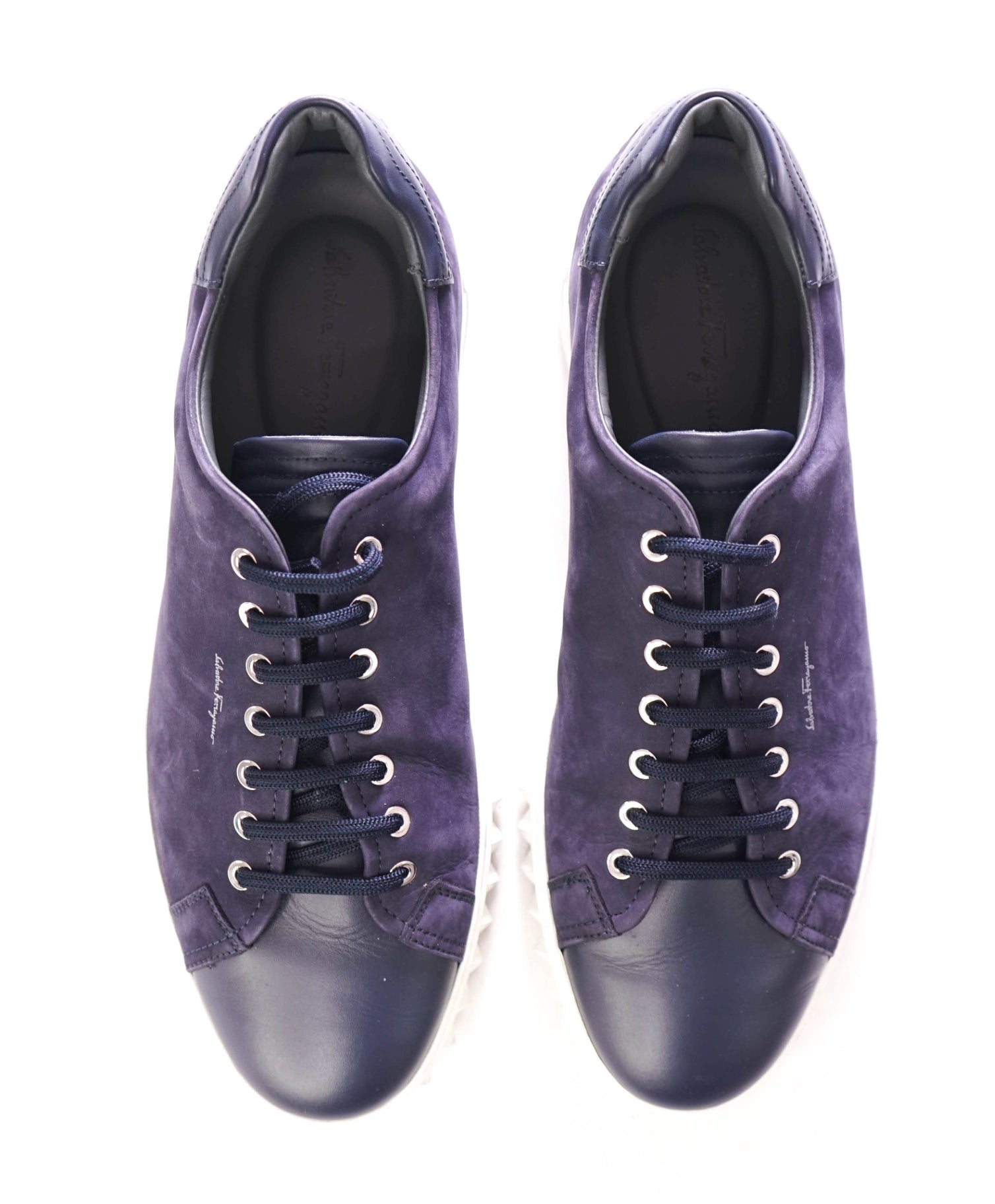$750 FERRAGAMO - *Rhinoceros* Navy Gancini Sneaker -12 M