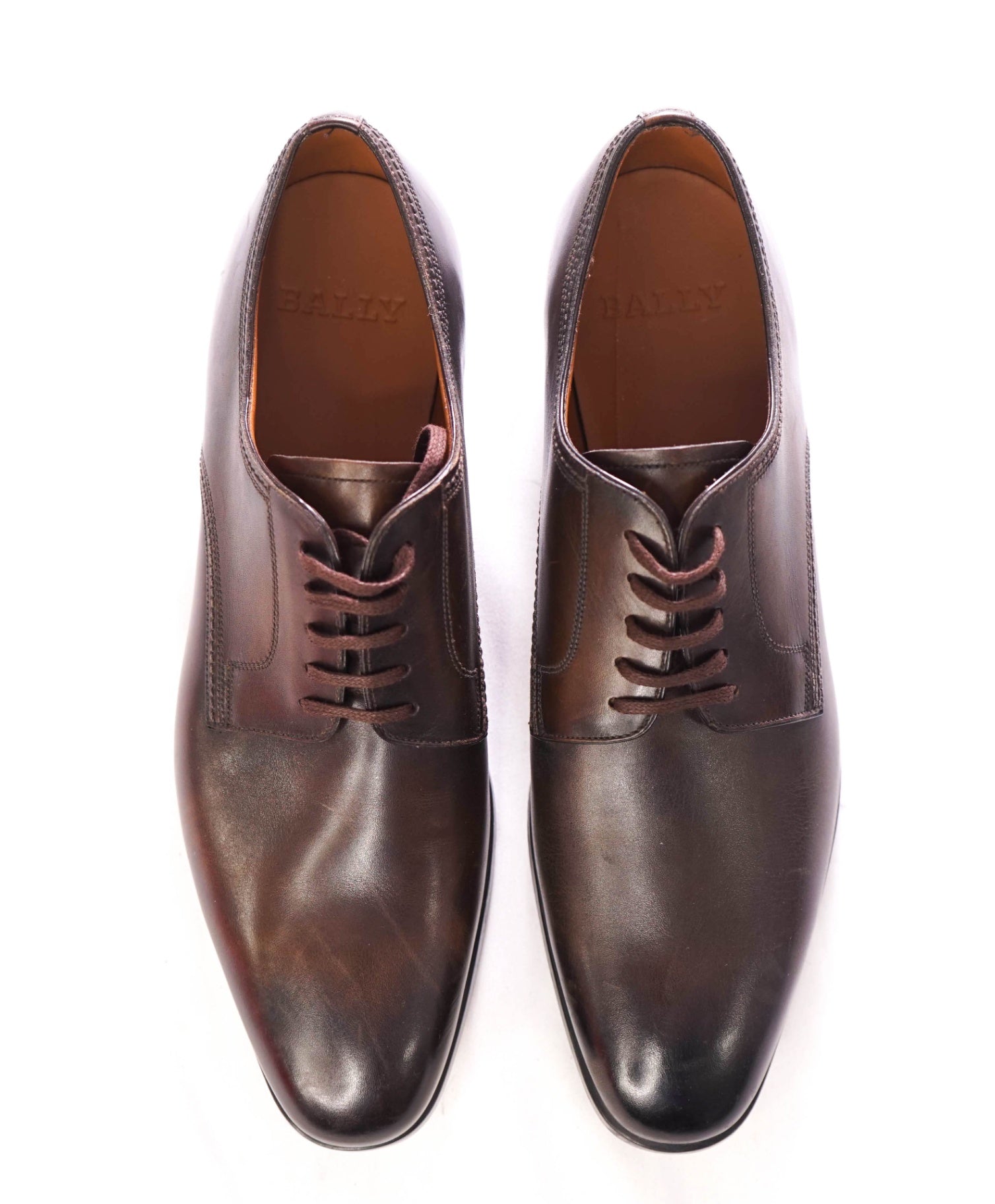 BALLY - “LANTOUR” Brown Patina Oxfords Durable Rubber Sole - US 9 (UK8)