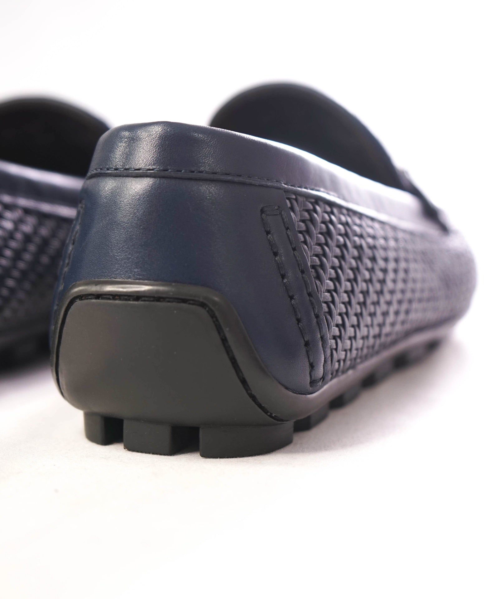$800 ZEGNA - Woven Leather Navy Blue Driving Loafers - US 10.5 (9.5UK)