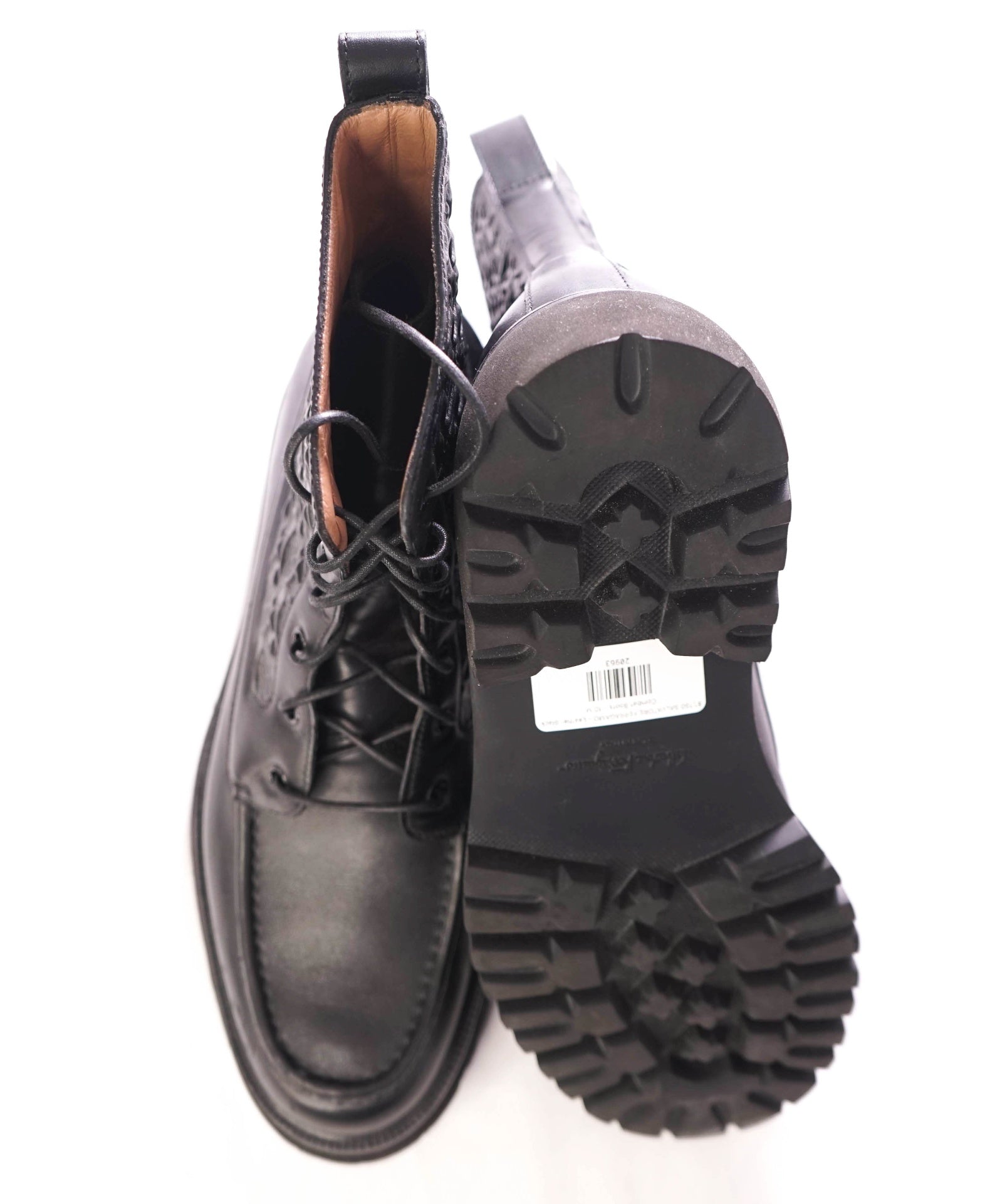 $1,150 FERRAGAMO - Naval Black High Combat Boots - 10 M