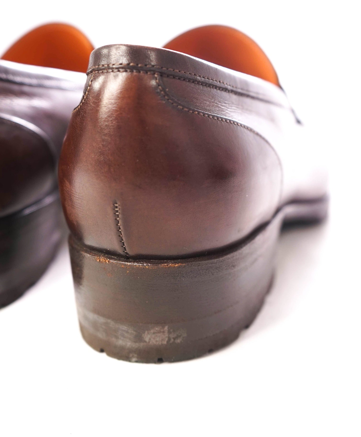 $1,295 SANTONI - LUG SOLE Leather Brown Loafers - US 9.5 (UK8.5)