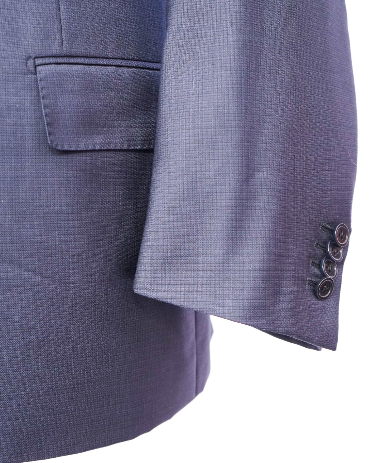 $3,995 ZEGNA - "TROFEO" Wool Blue Micro Check Suit - 46R