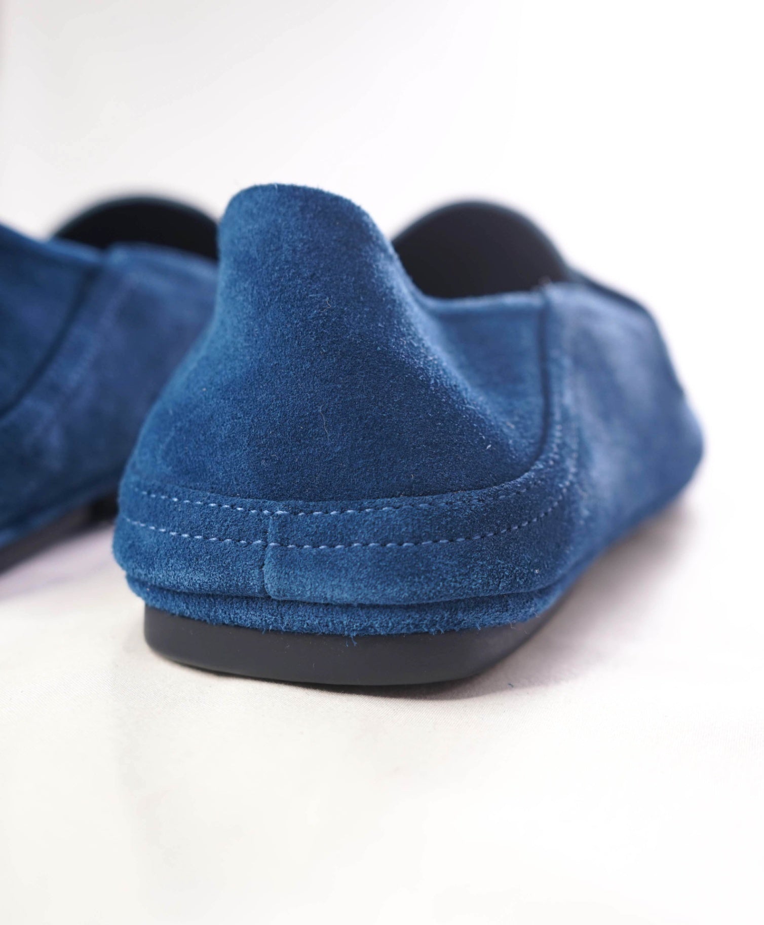 $795 FERRAGAMO - "HYBRID LOAFER" Suede Blue Loafers - 8 EE