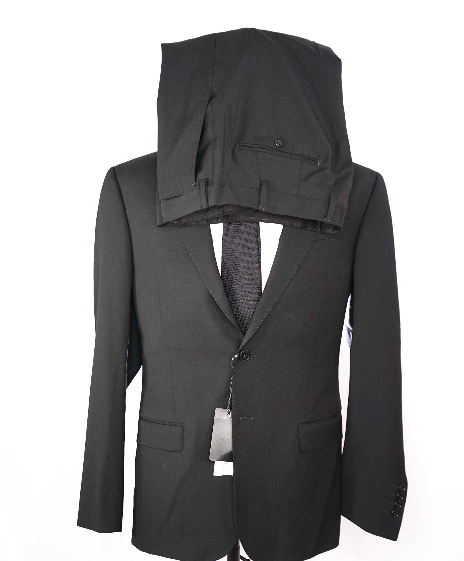 $1,995 EMPORIO ARMANI - Wool Solid Black "G LINE" Suit - 40R