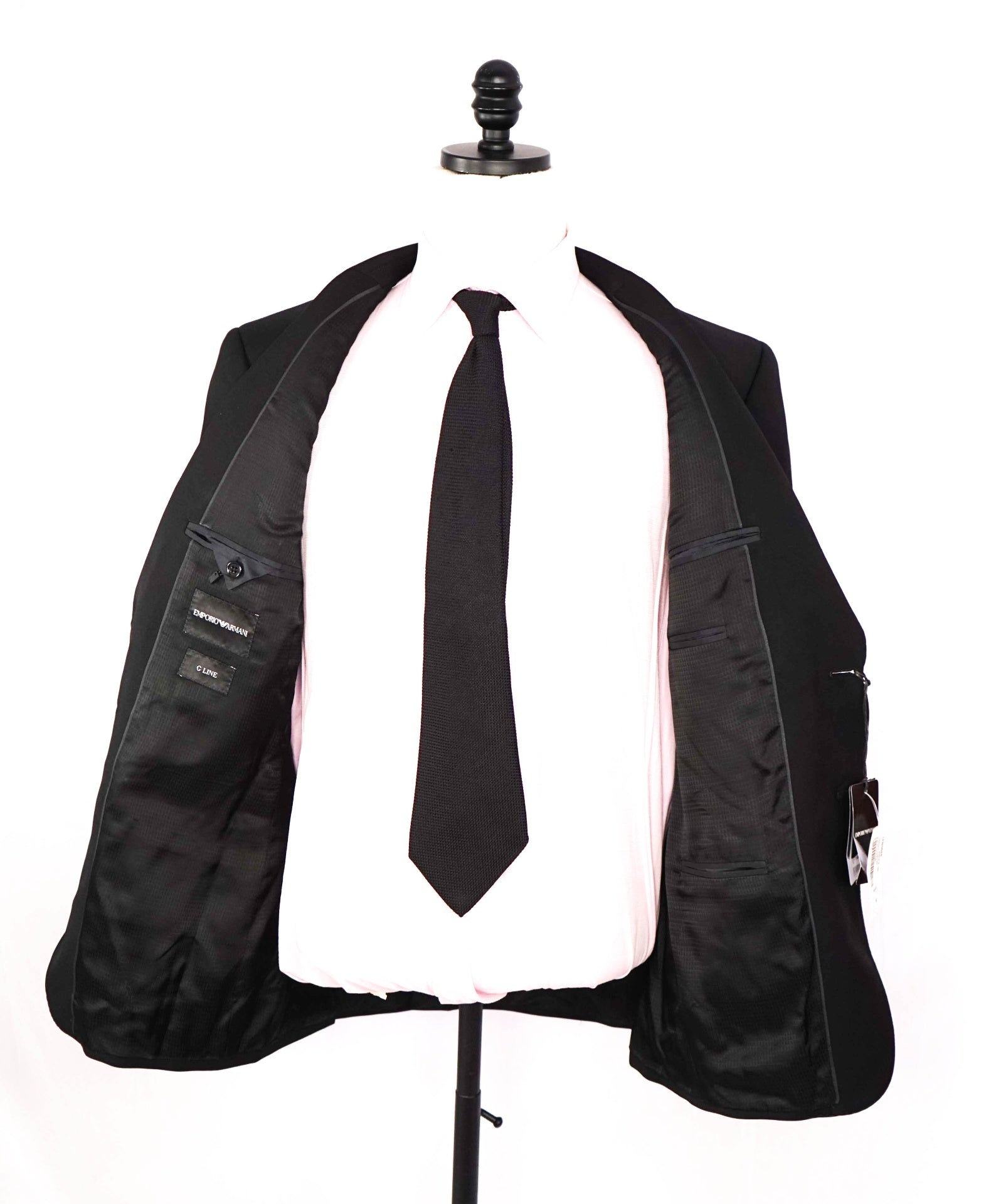 $1,995 EMPORIO ARMANI - Wool Solid Black "G LINE" Suit - 40R