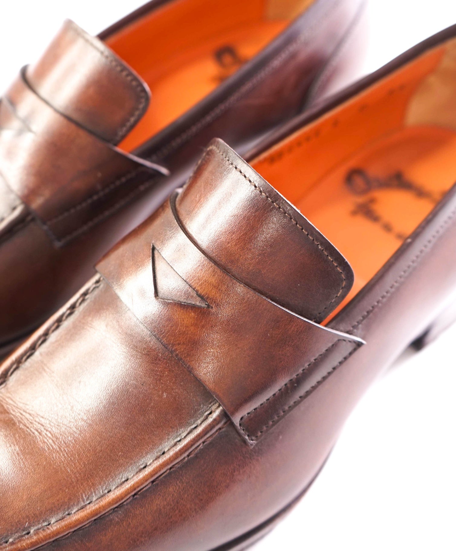 $1,295 SANTONI - LUG SOLE Leather Brown Loafers - US 9.5 (UK8.5)