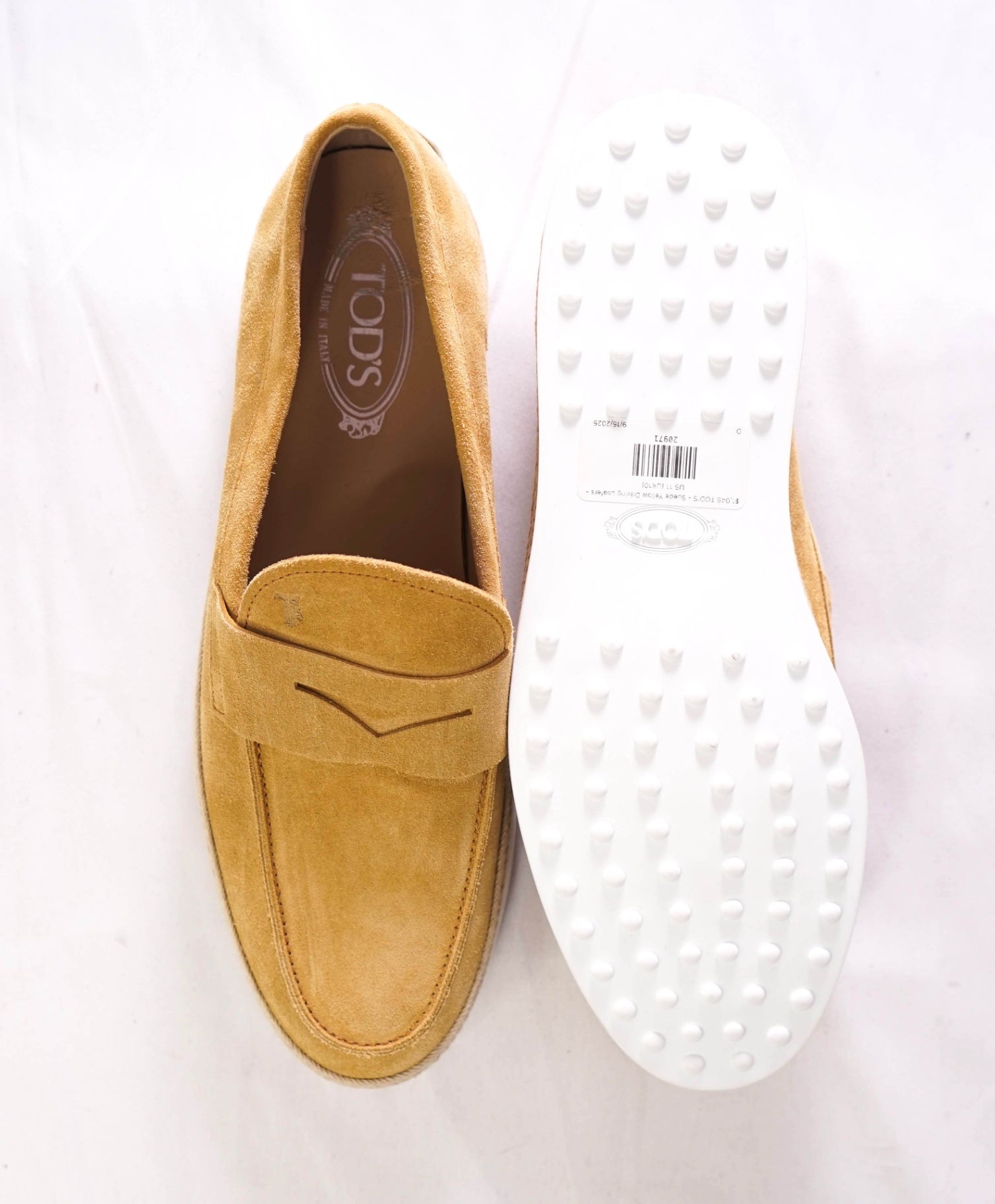 $1,045 TOD'S - Suede Neutral Sun Suede Driving Loafers - US 11 (UK10)
