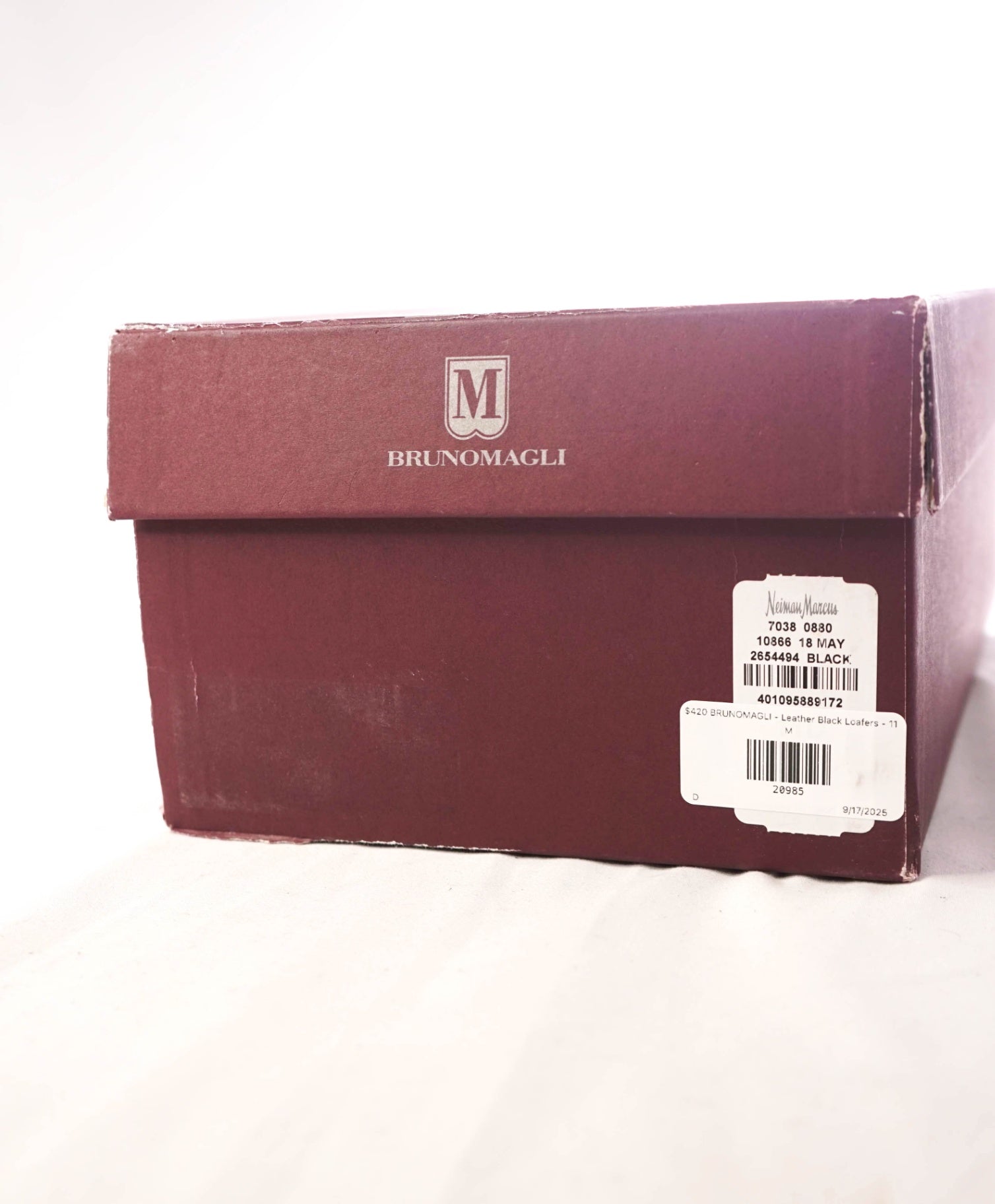 $420 BRUNO MAGLI - Leather Black Logo Bit Loafers - 11 M