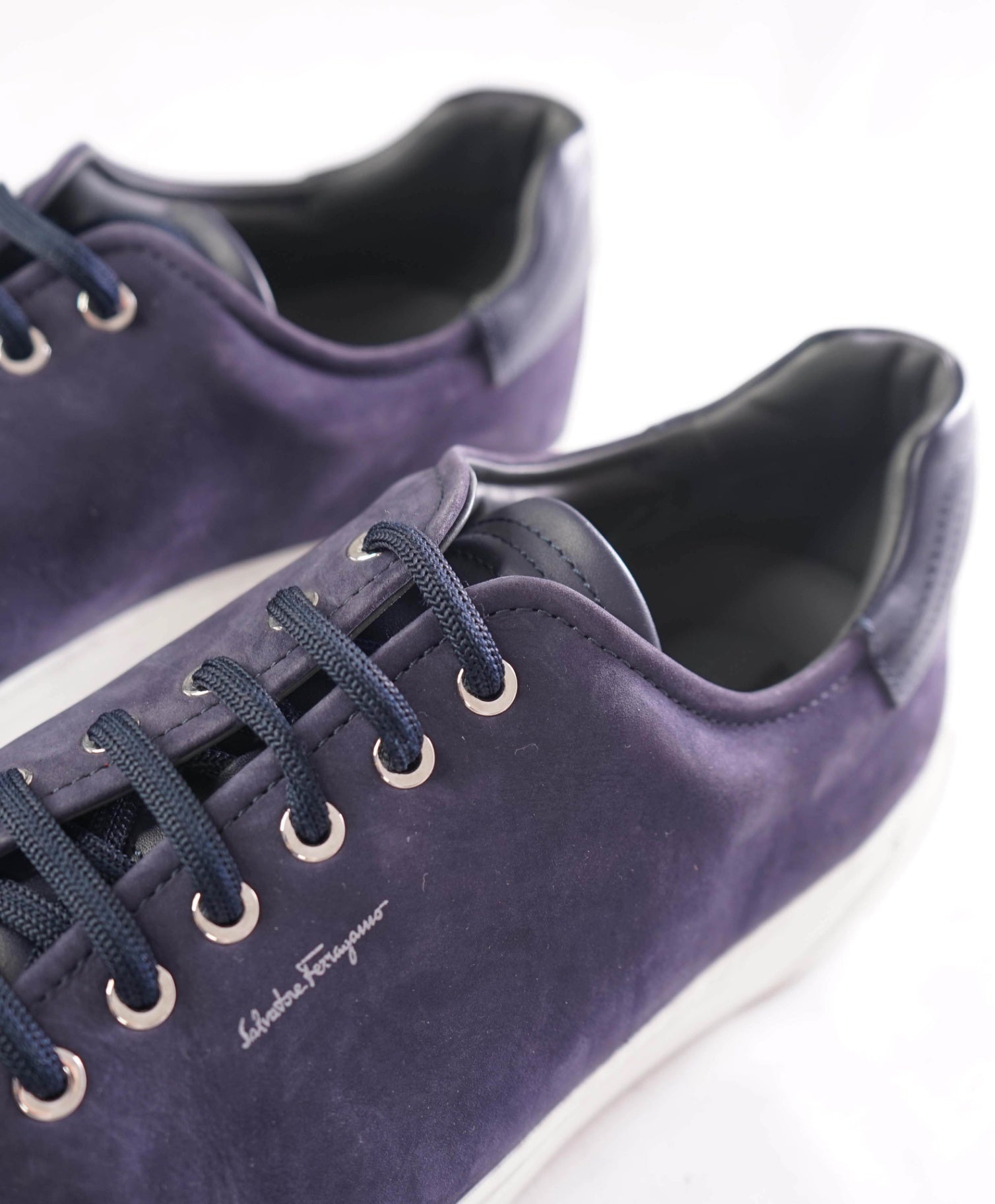 $750 FERRAGAMO - *Rhinoceros* Navy Gancini Sneaker -12 M