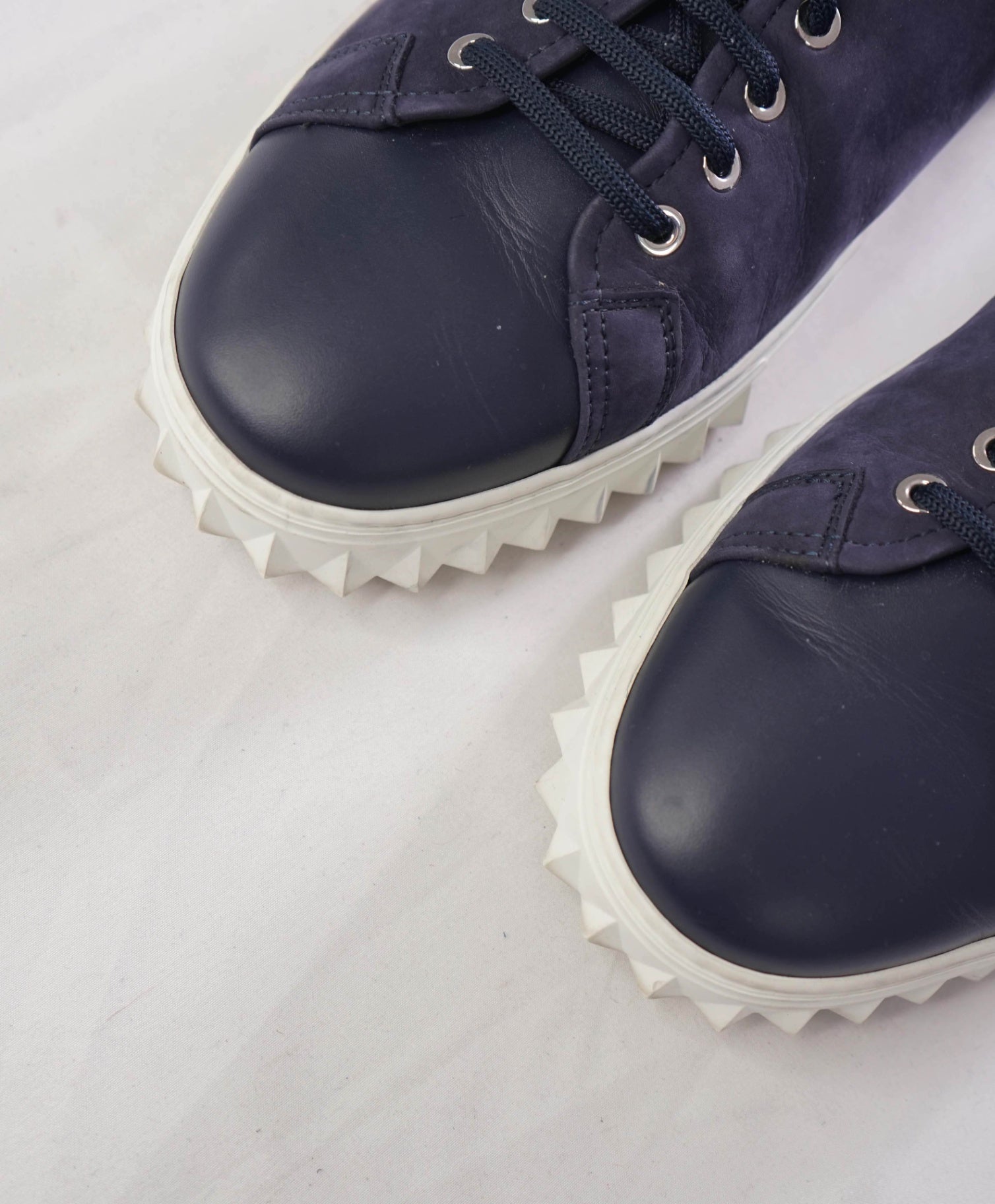 $750 FERRAGAMO - *Rhinoceros* Navy Gancini Sneaker -12 M