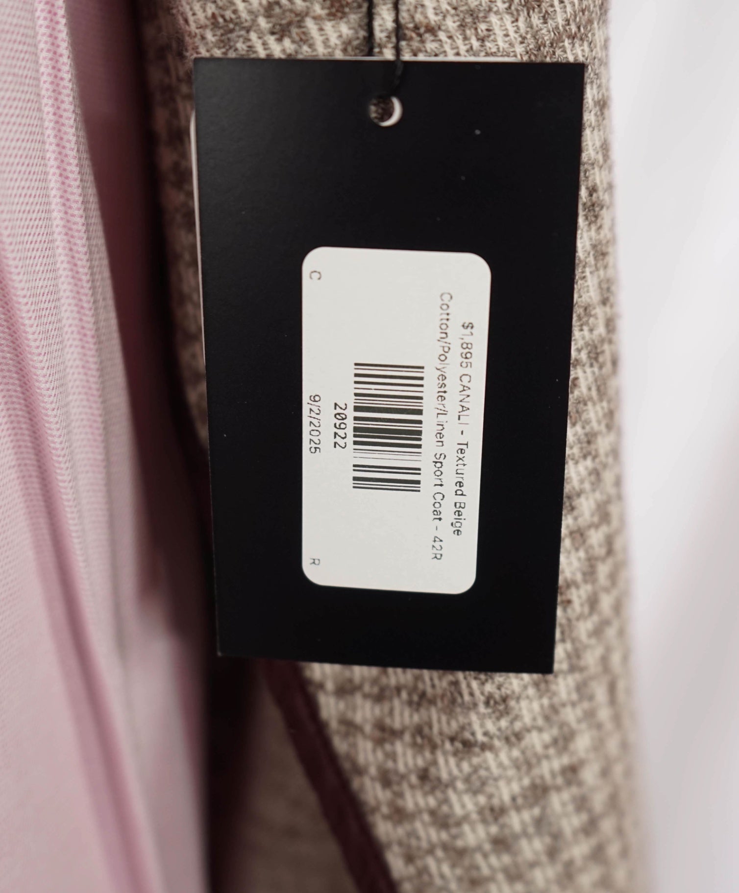 $1,895 CANALI - Textured Beige Cotton/Linen Sport Coat - 42R