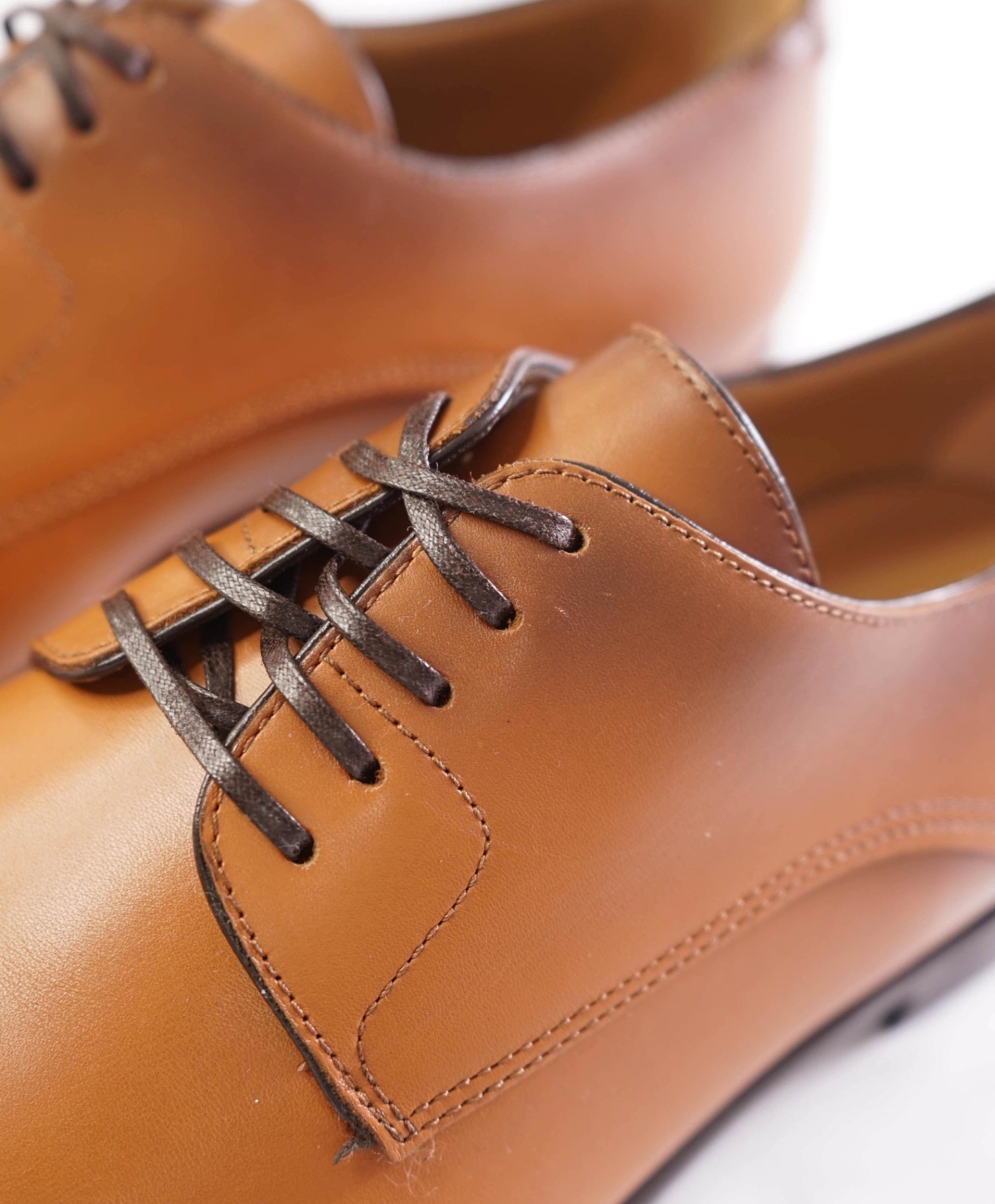 $880 Ferragamo "FOSCO" Brown Derbies Leather Footwear US 9.5D