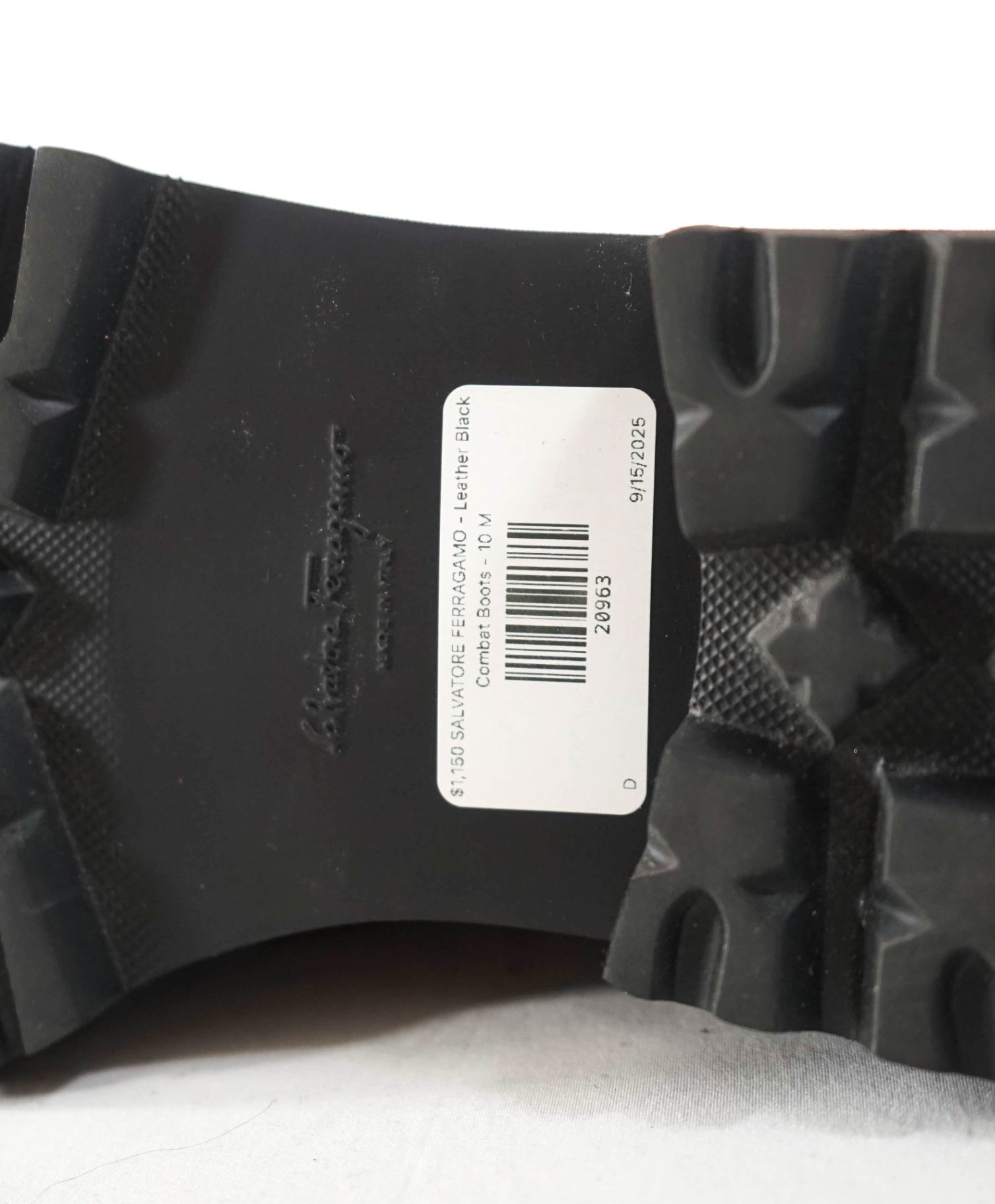 $1,150 FERRAGAMO - Naval Black High Combat Boots - 10 M