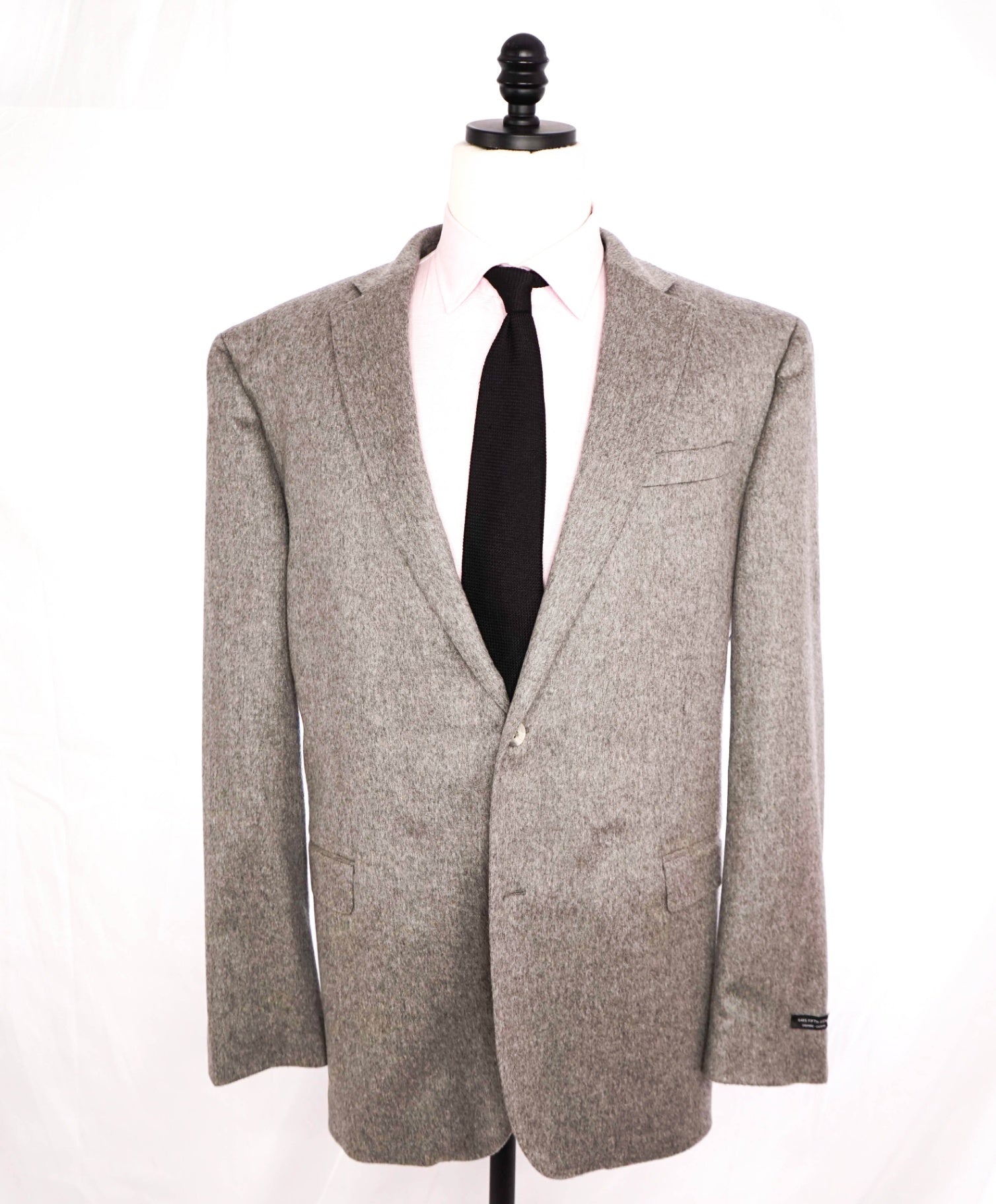 Saks Fifth Avenue Solid Grey Cashmere Blazer 48L