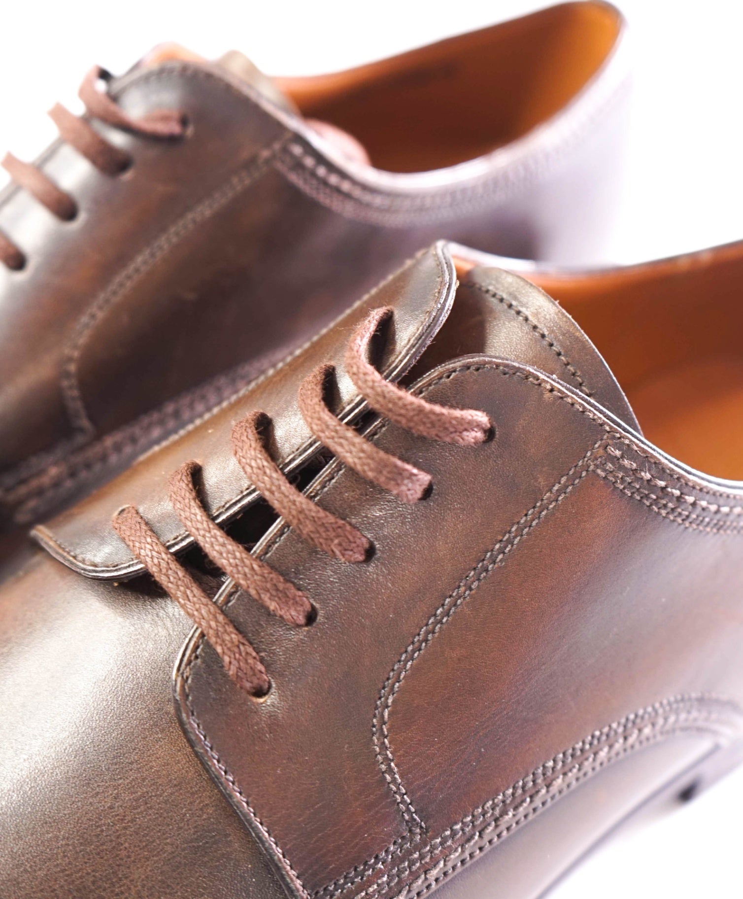 BALLY - “LANTOUR” Brown Patina Oxfords Durable Rubber Sole - US 9 (UK8)